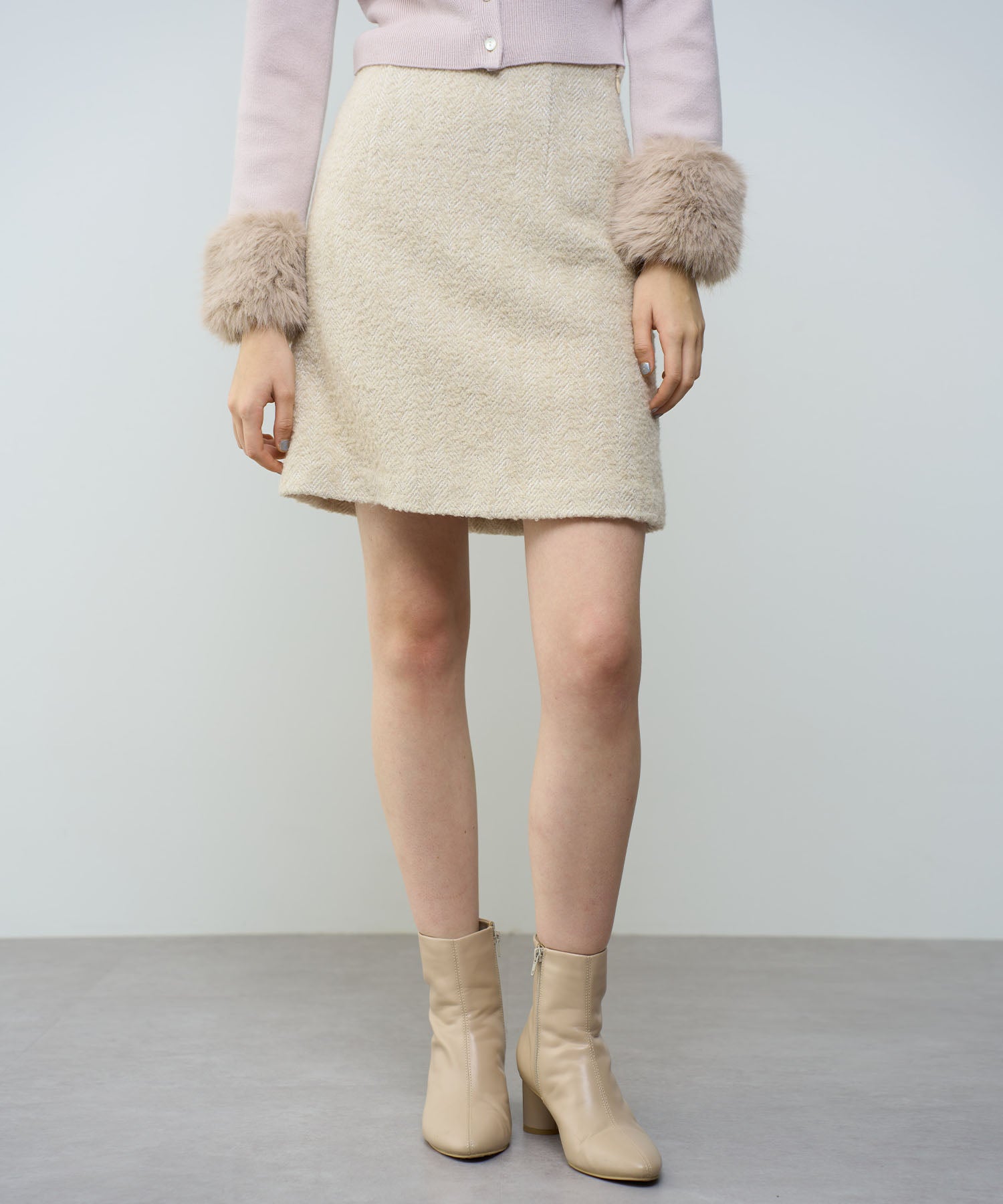 Herringbone mini skirt