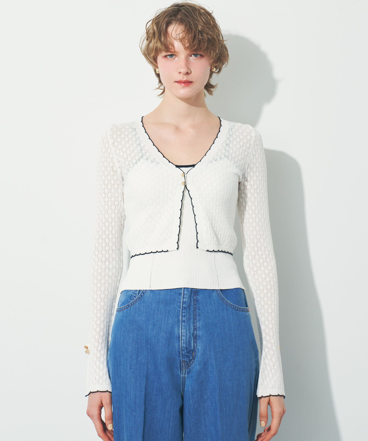 キャミセットアイレットカーディガン