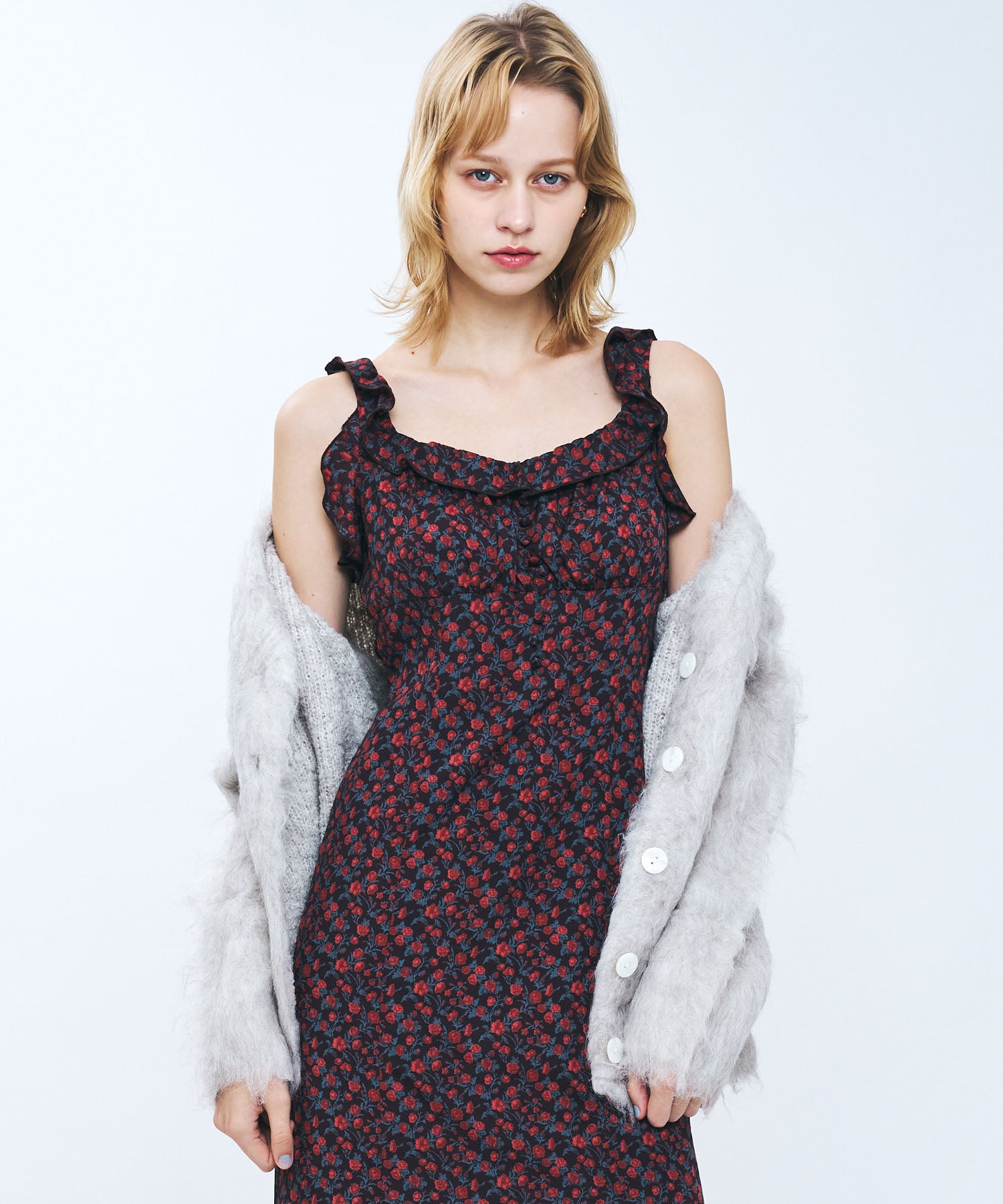 ブラッシュドシャギーカーディガン