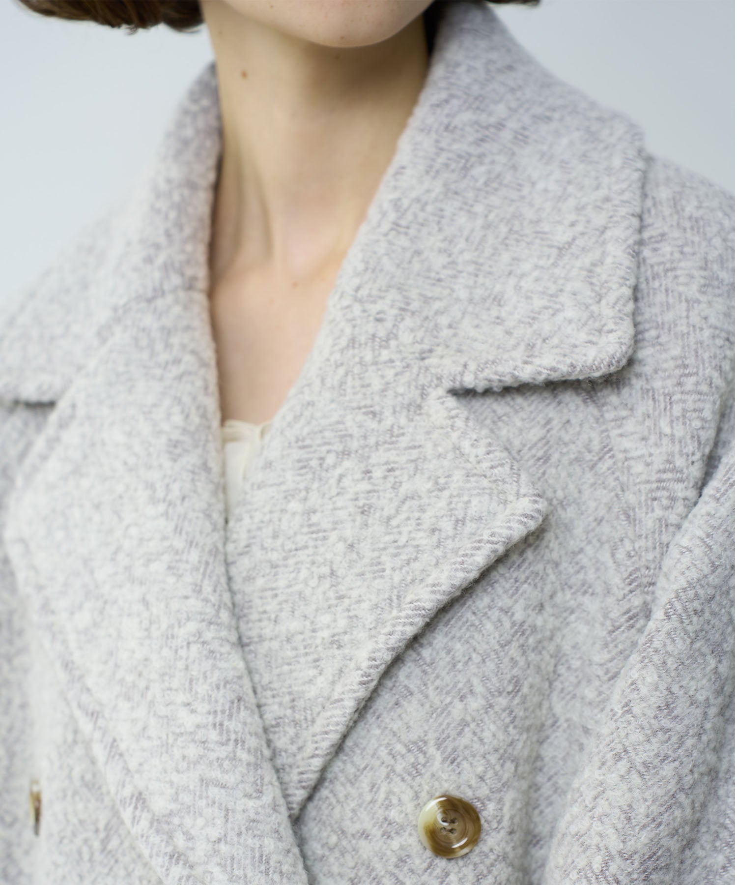 人字紋 W 扣款大衣