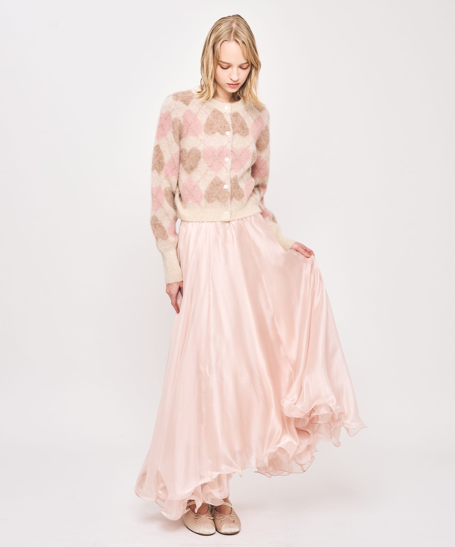 ハートアーガイルカーディガン