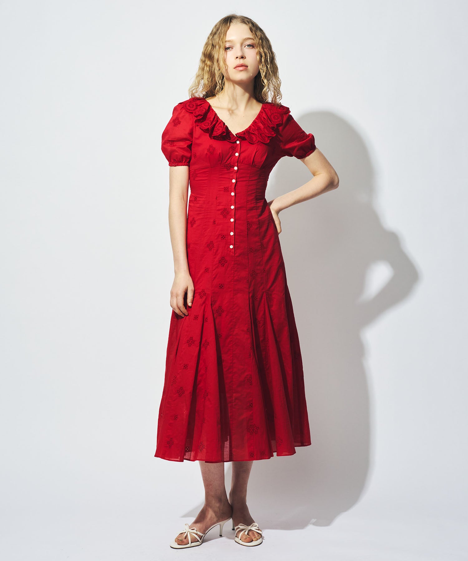 コットンボイルフラワーワンピース