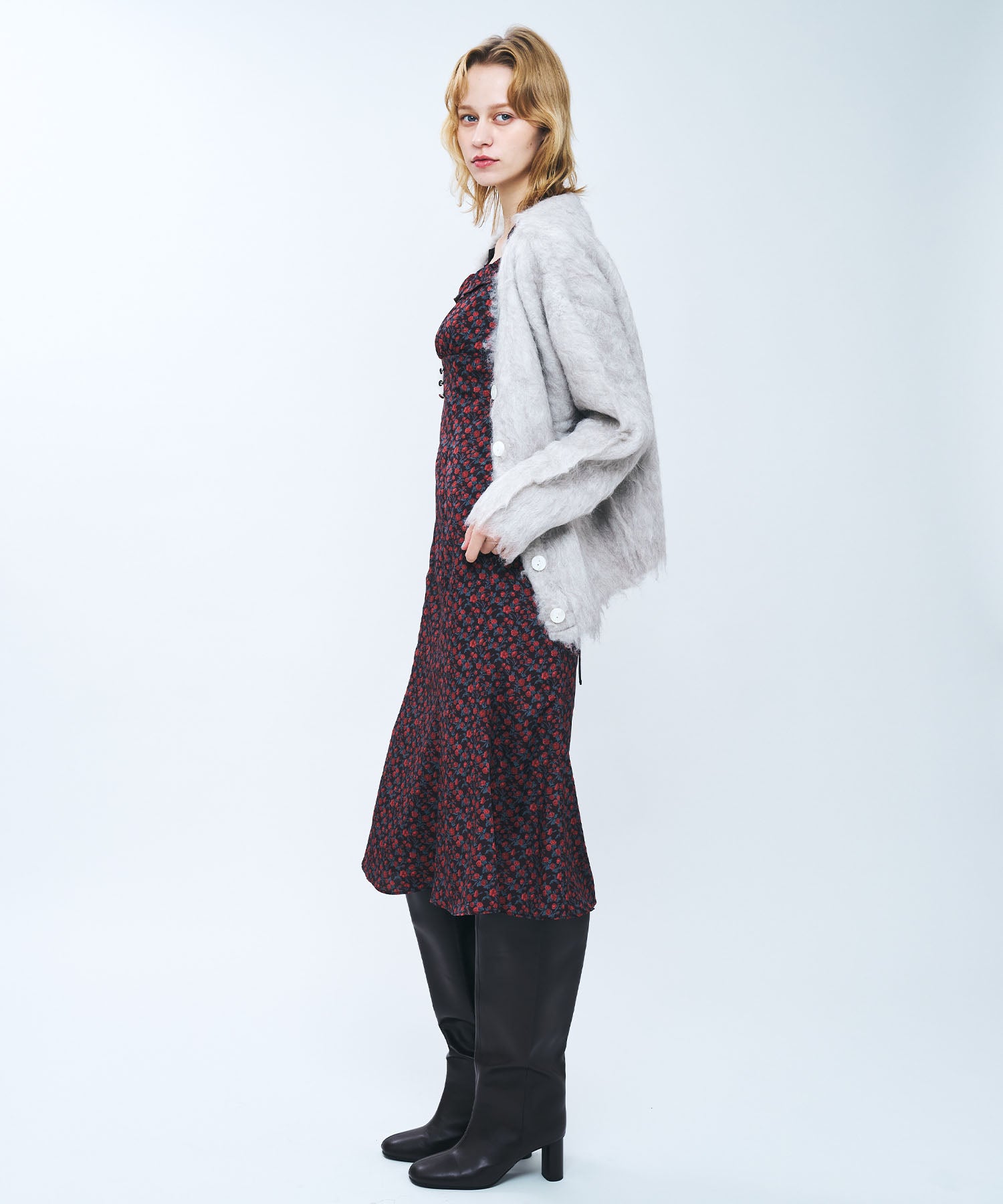 ブラッシュドシャギーカーディガン