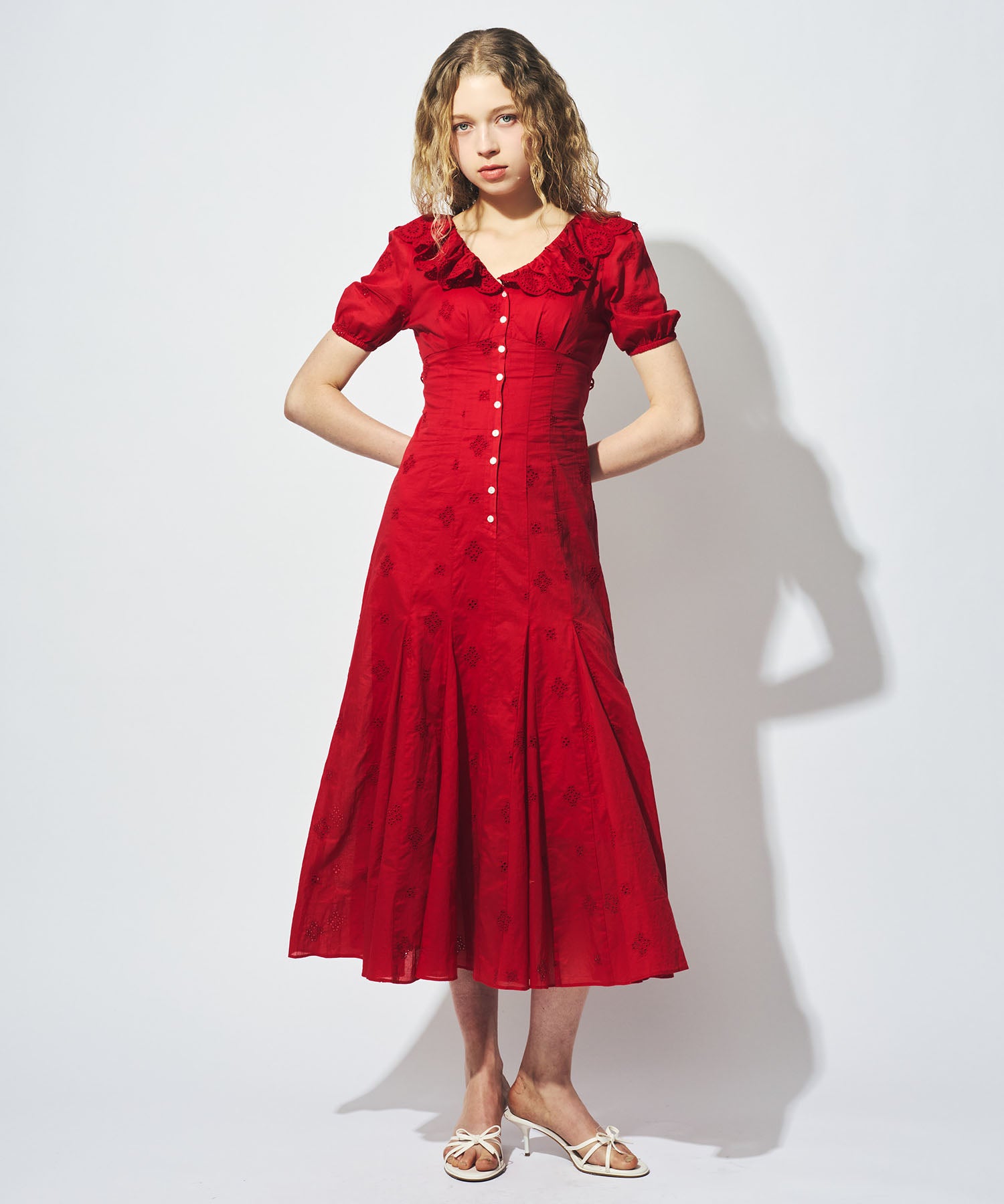 コットンボイルフラワーワンピース