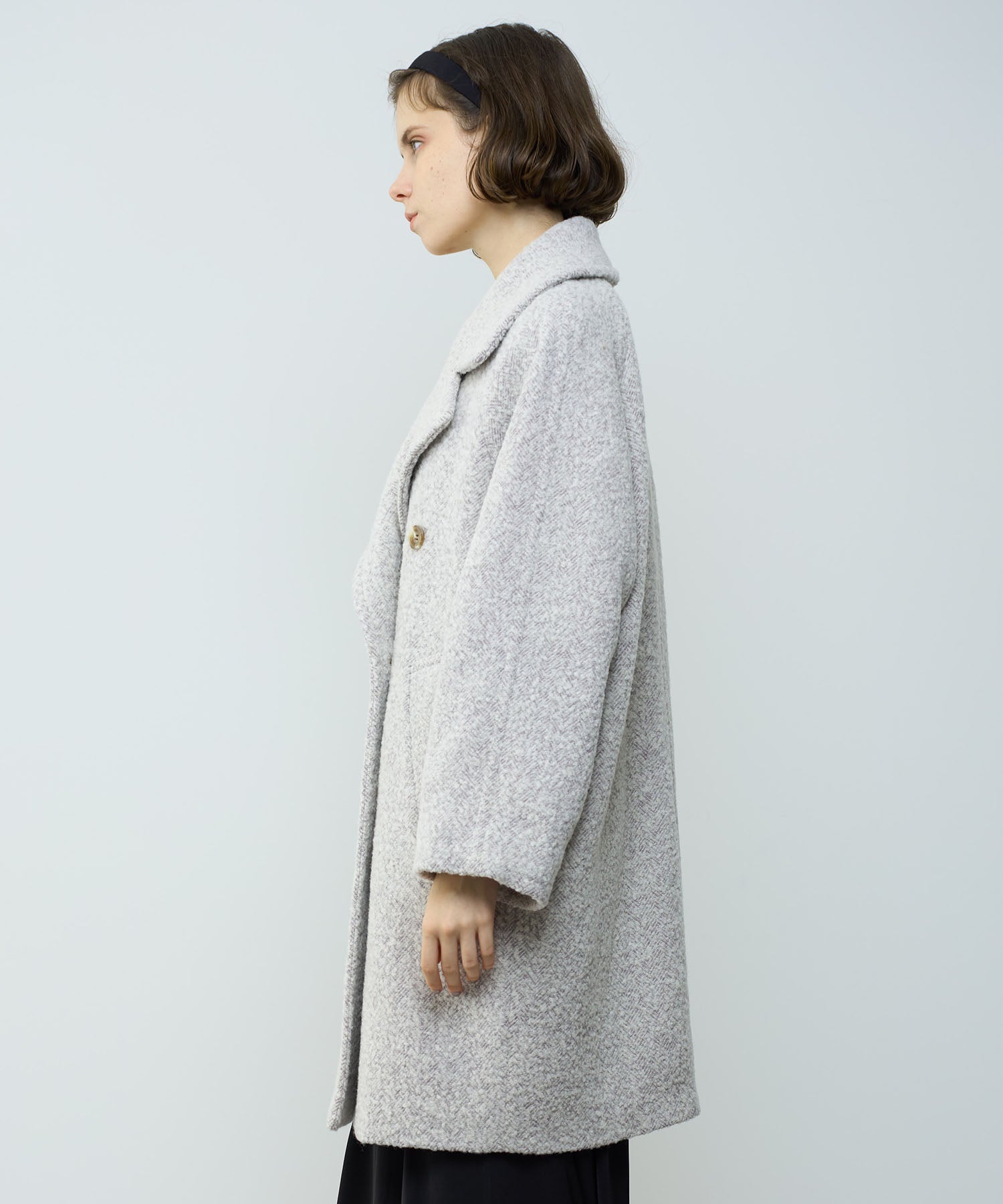 人字紋 W 扣款大衣