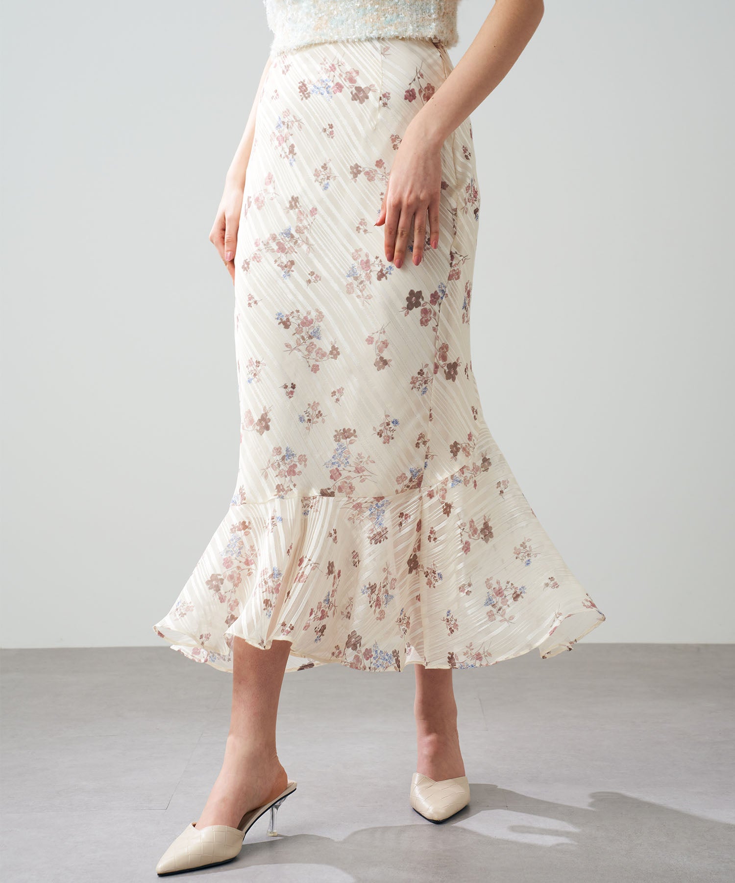 【預訂】亮片條紋花束裙