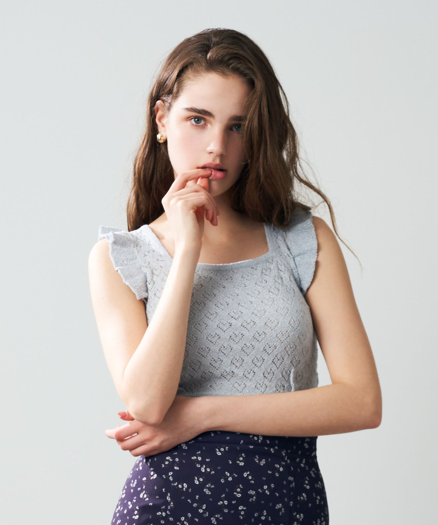 【預訂】金銀花毛圈心型針織