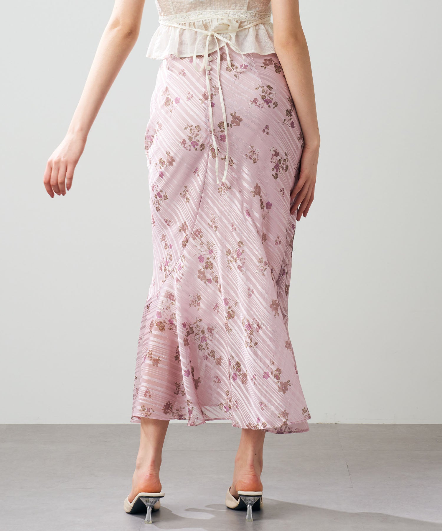 【預訂】亮片條紋花束裙