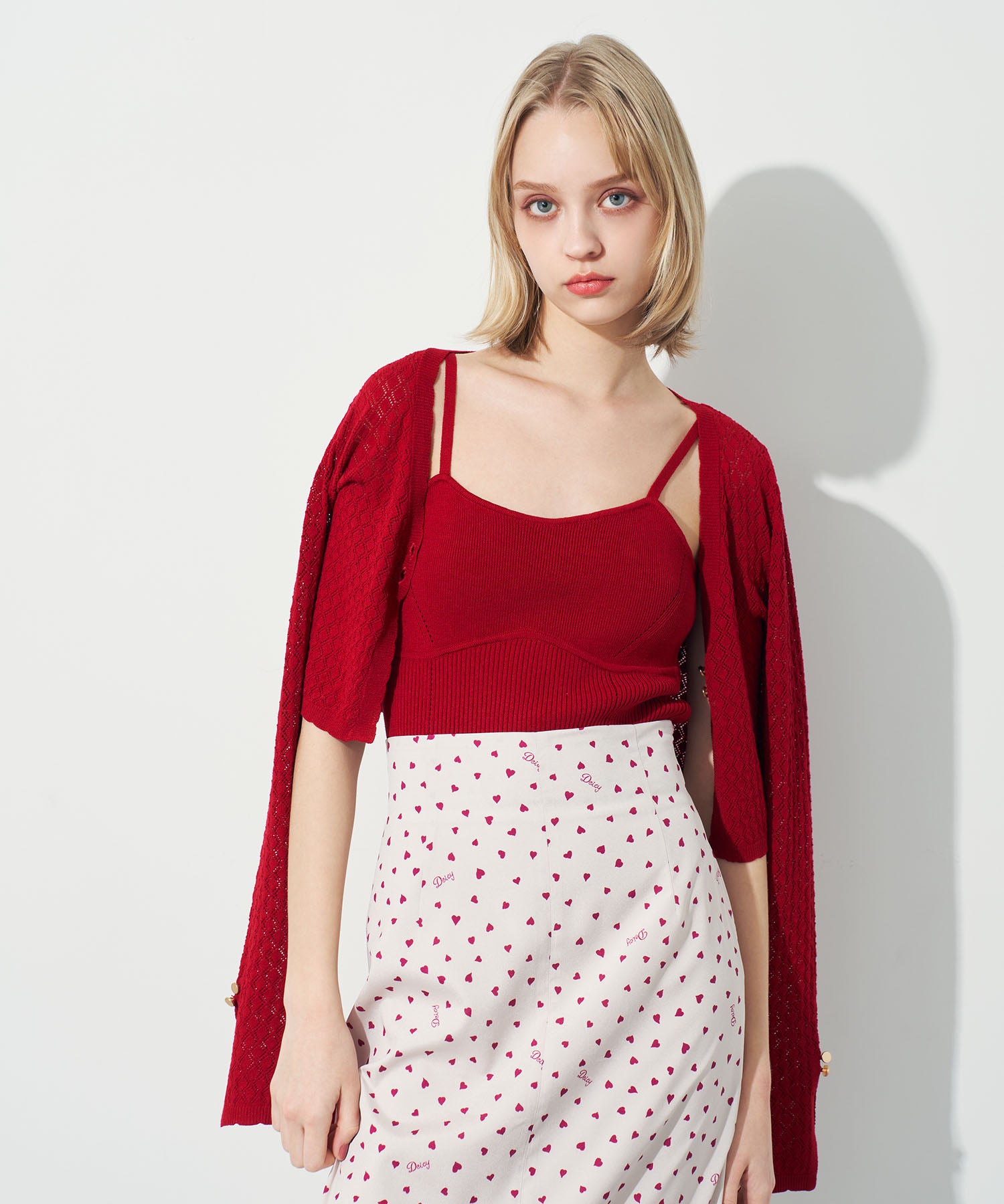 キャミセットアイレットカーディガン