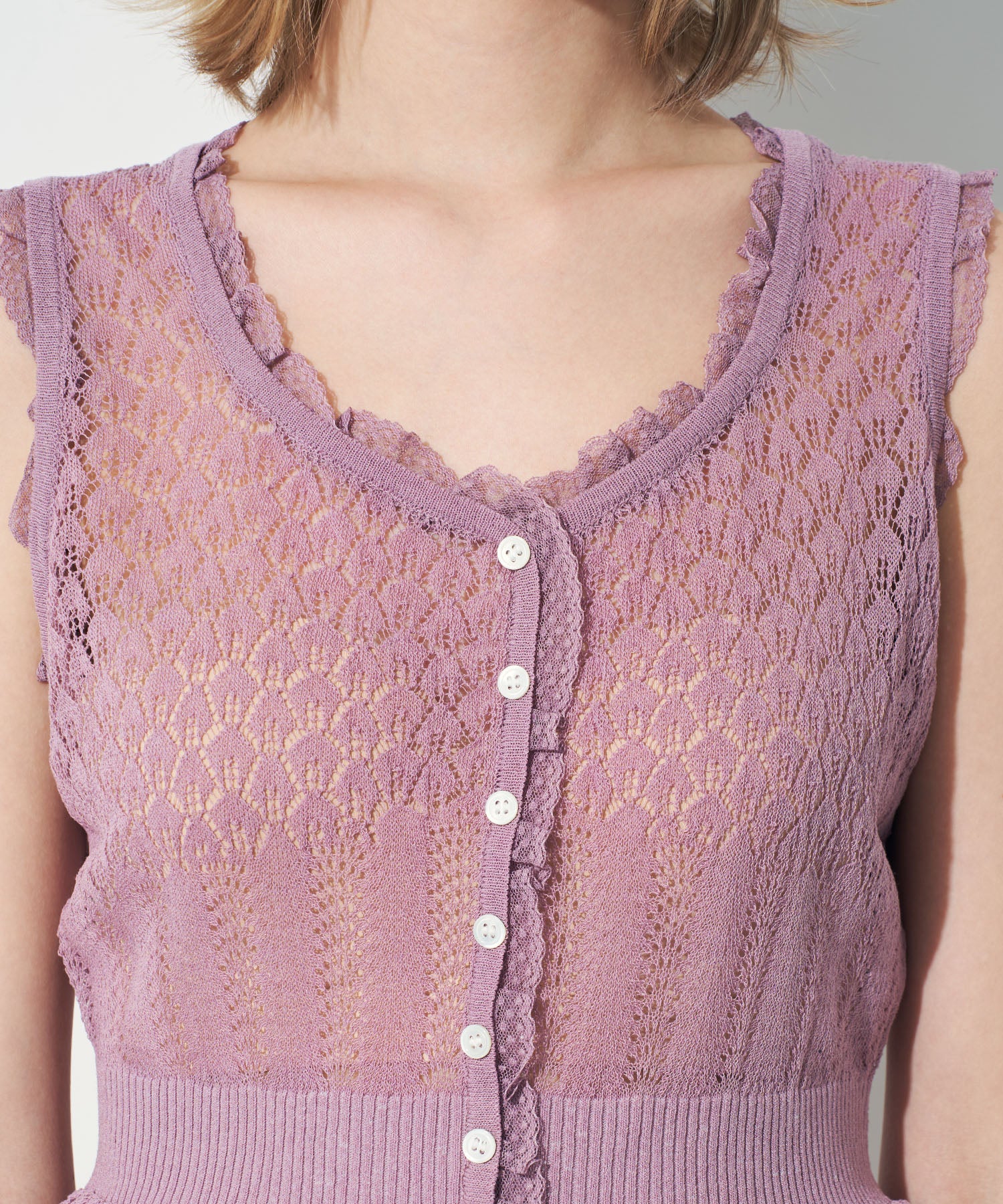 シアーアイレットMIXニット