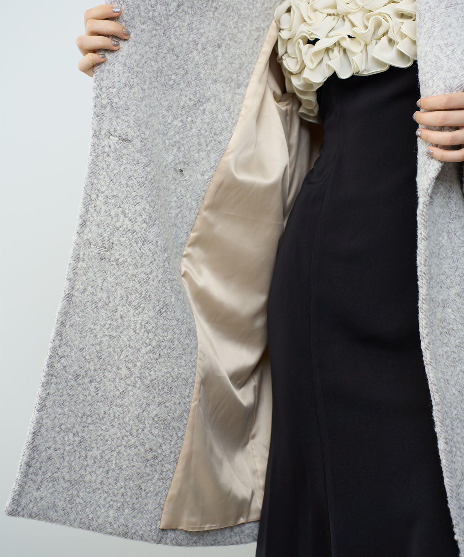 人字紋 W 扣款大衣