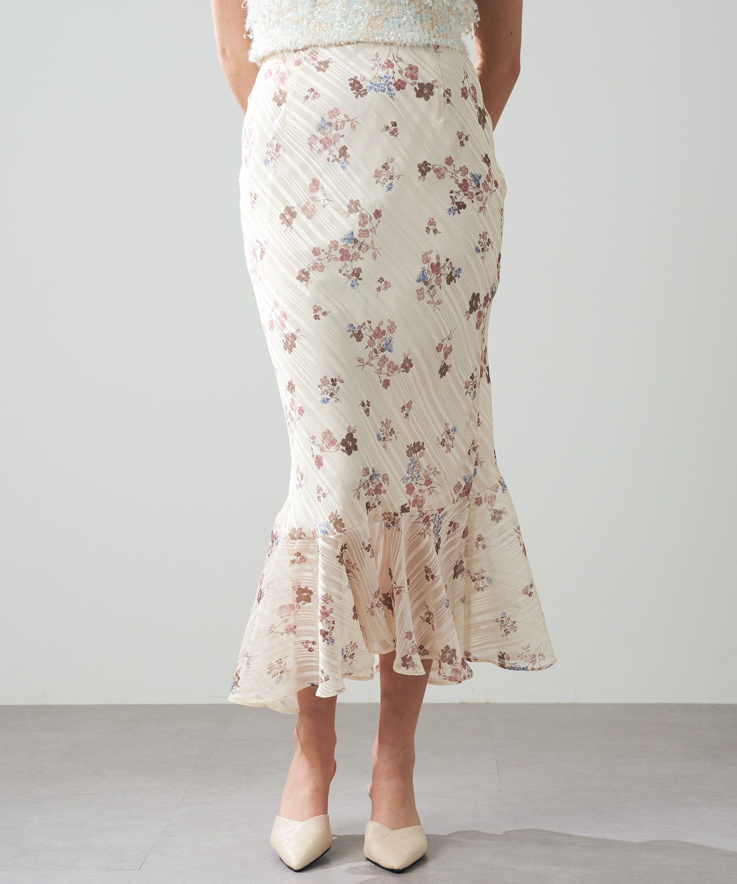 【預訂】亮片條紋花束裙