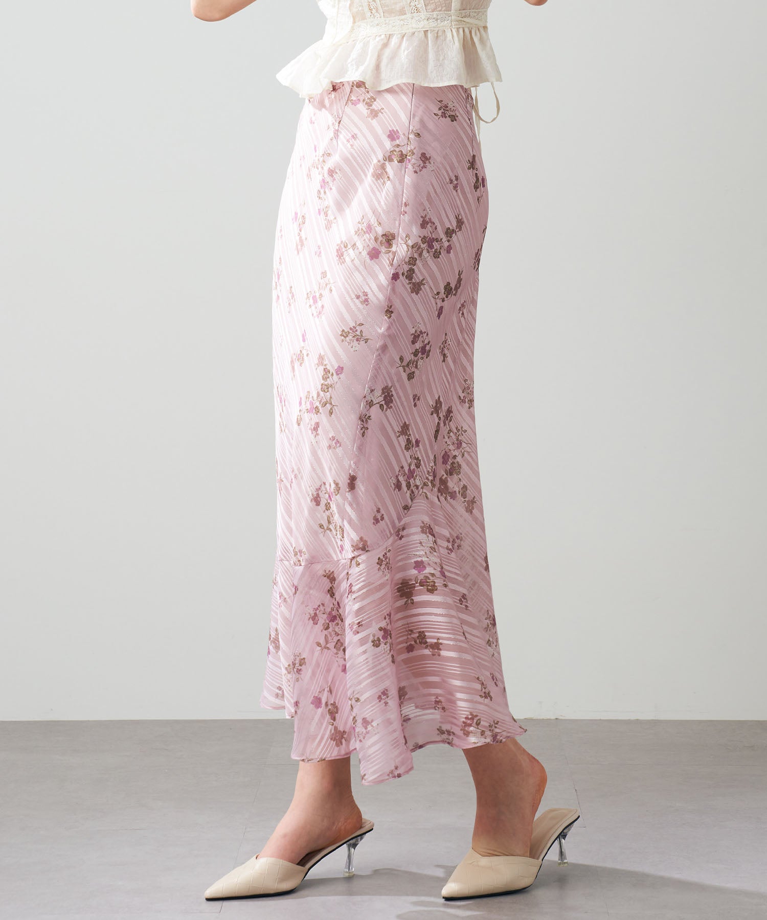 【預訂】亮片條紋花束裙