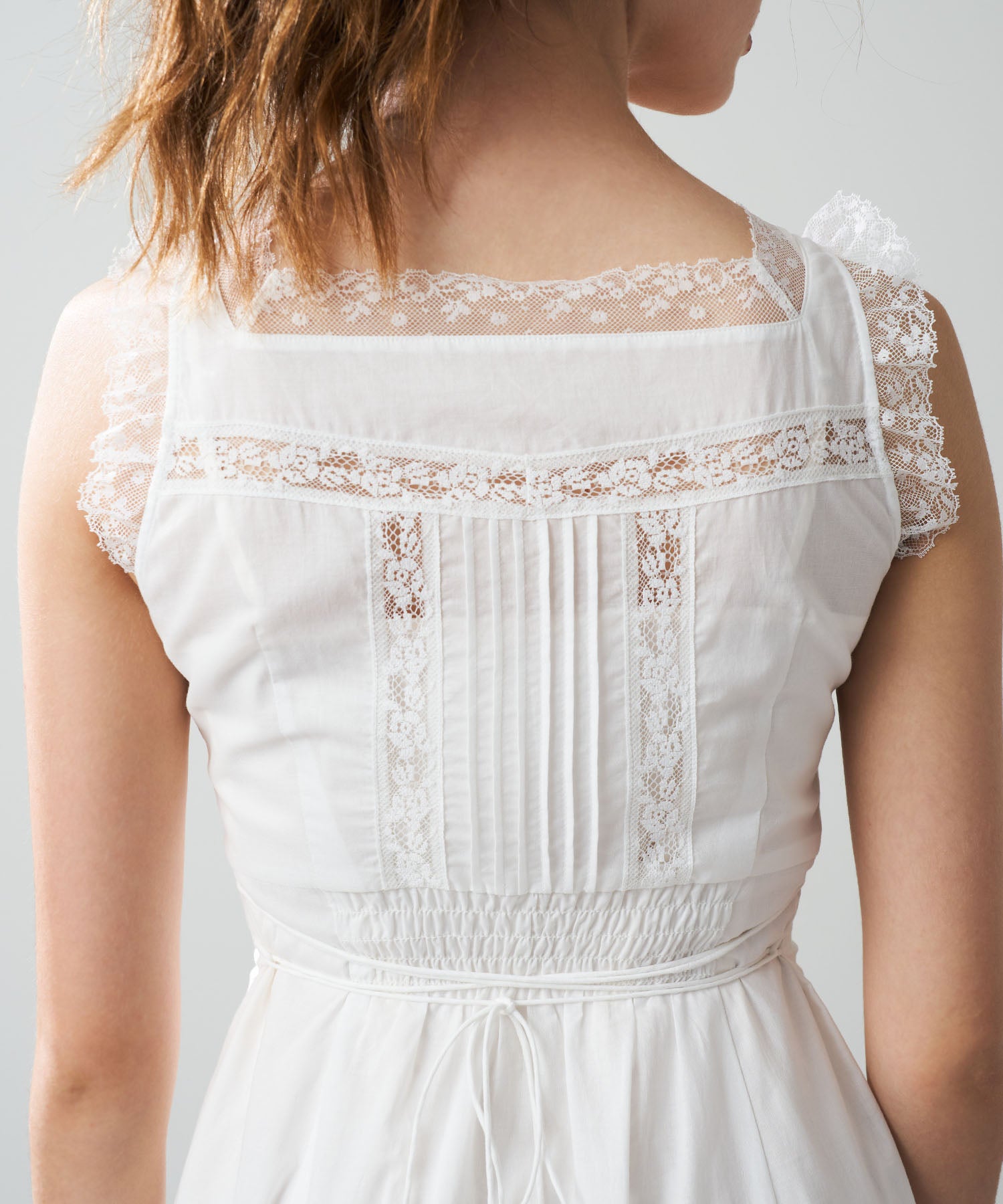 レースミックスフレアワンピース