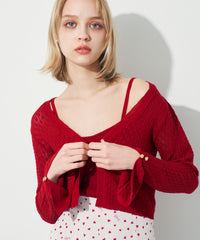 キャミセットアイレットカーディガン