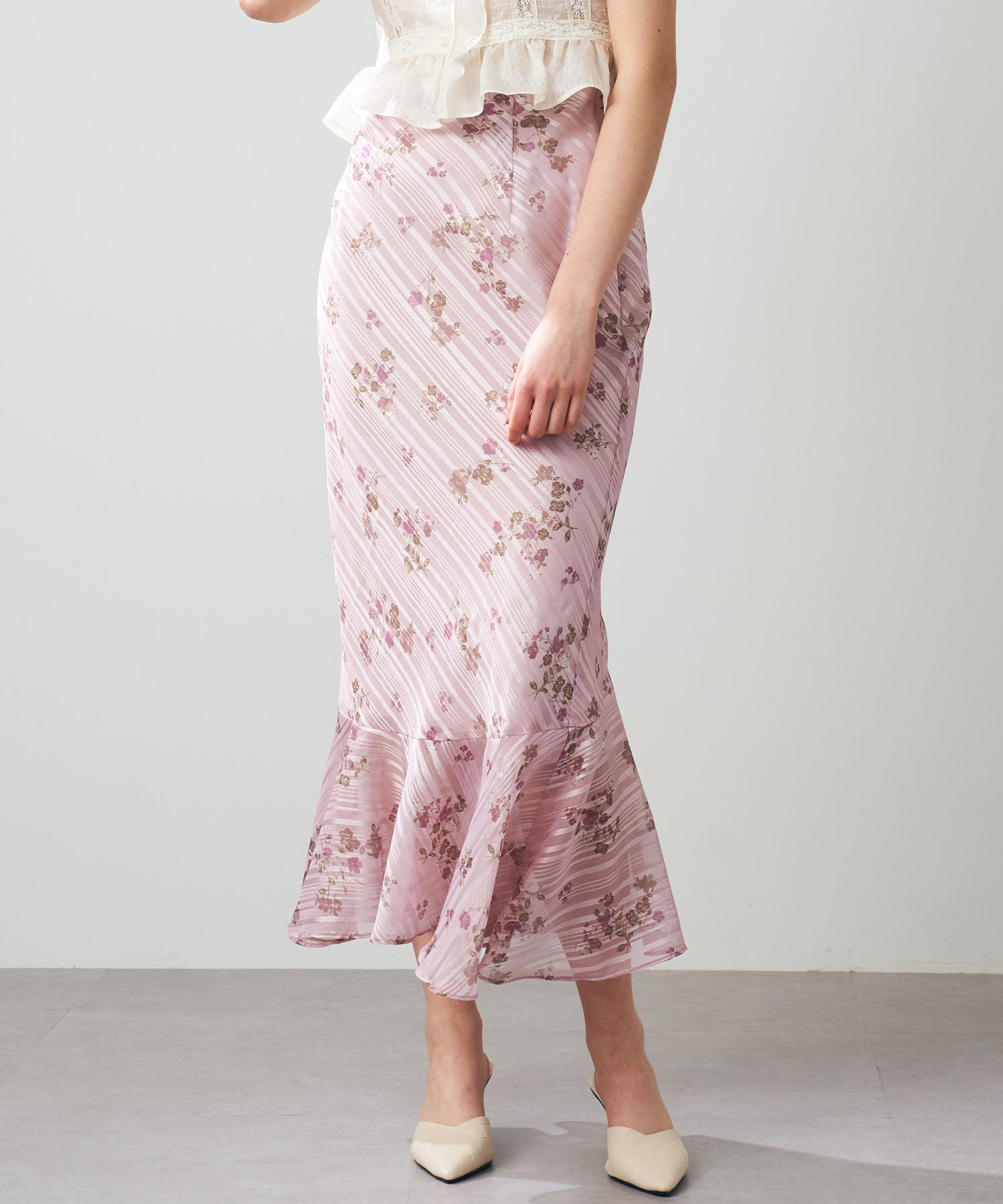 【預訂】亮片條紋花束裙