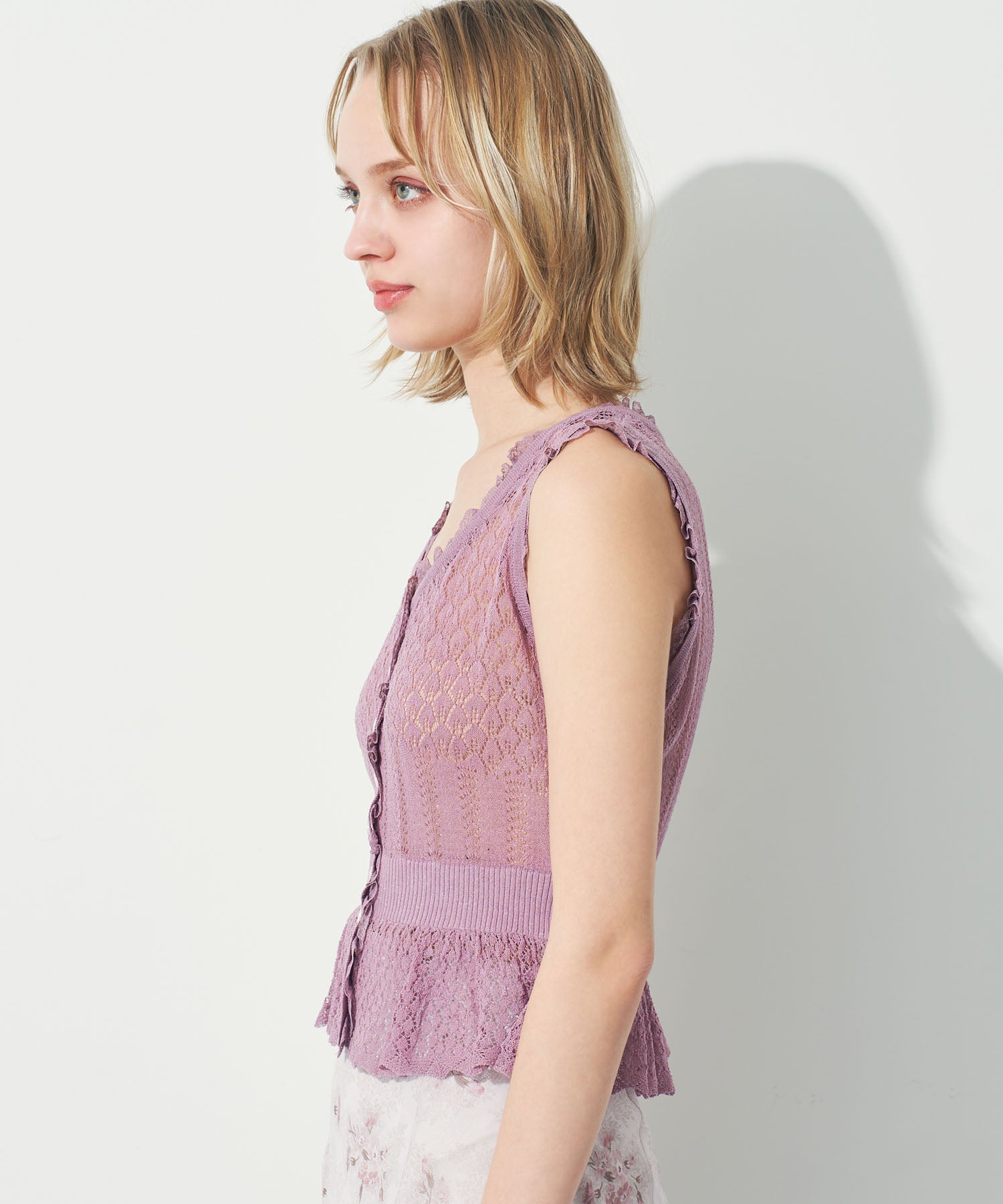 シアーアイレットMIXニット