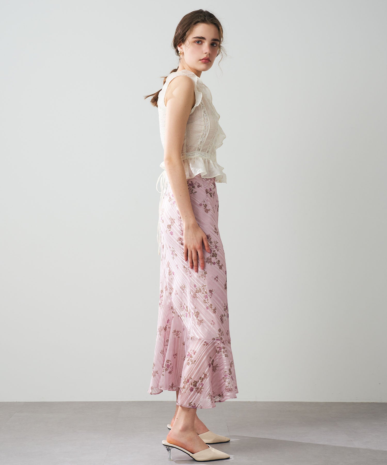 【預訂】亮片條紋花束裙