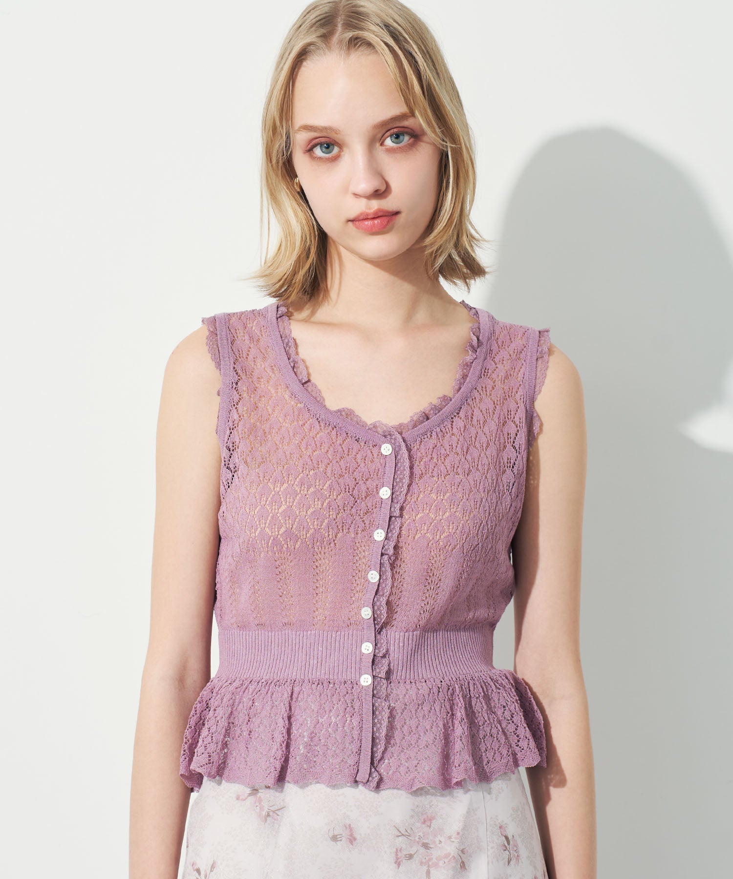 シアーアイレットMIXニット