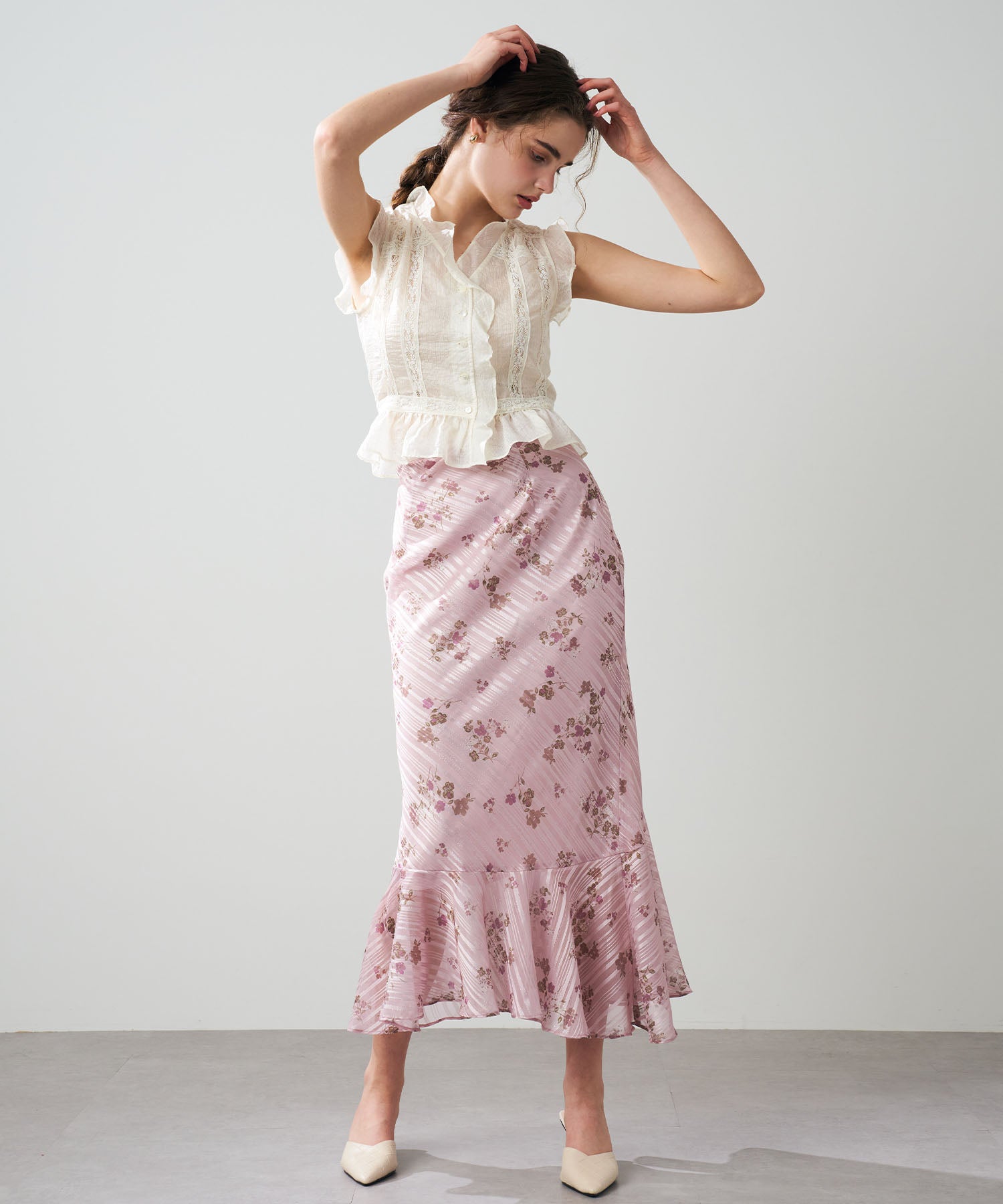 【預訂】亮片條紋花束裙