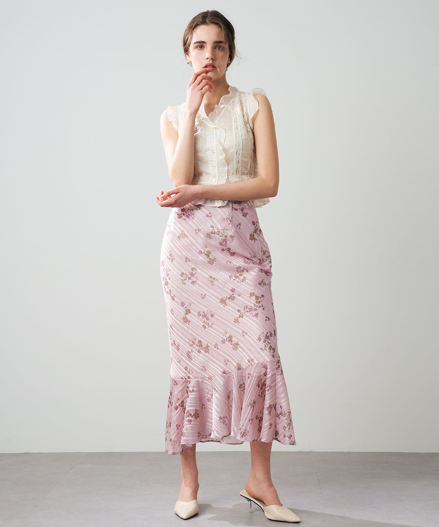 【預訂】亮片條紋花束裙