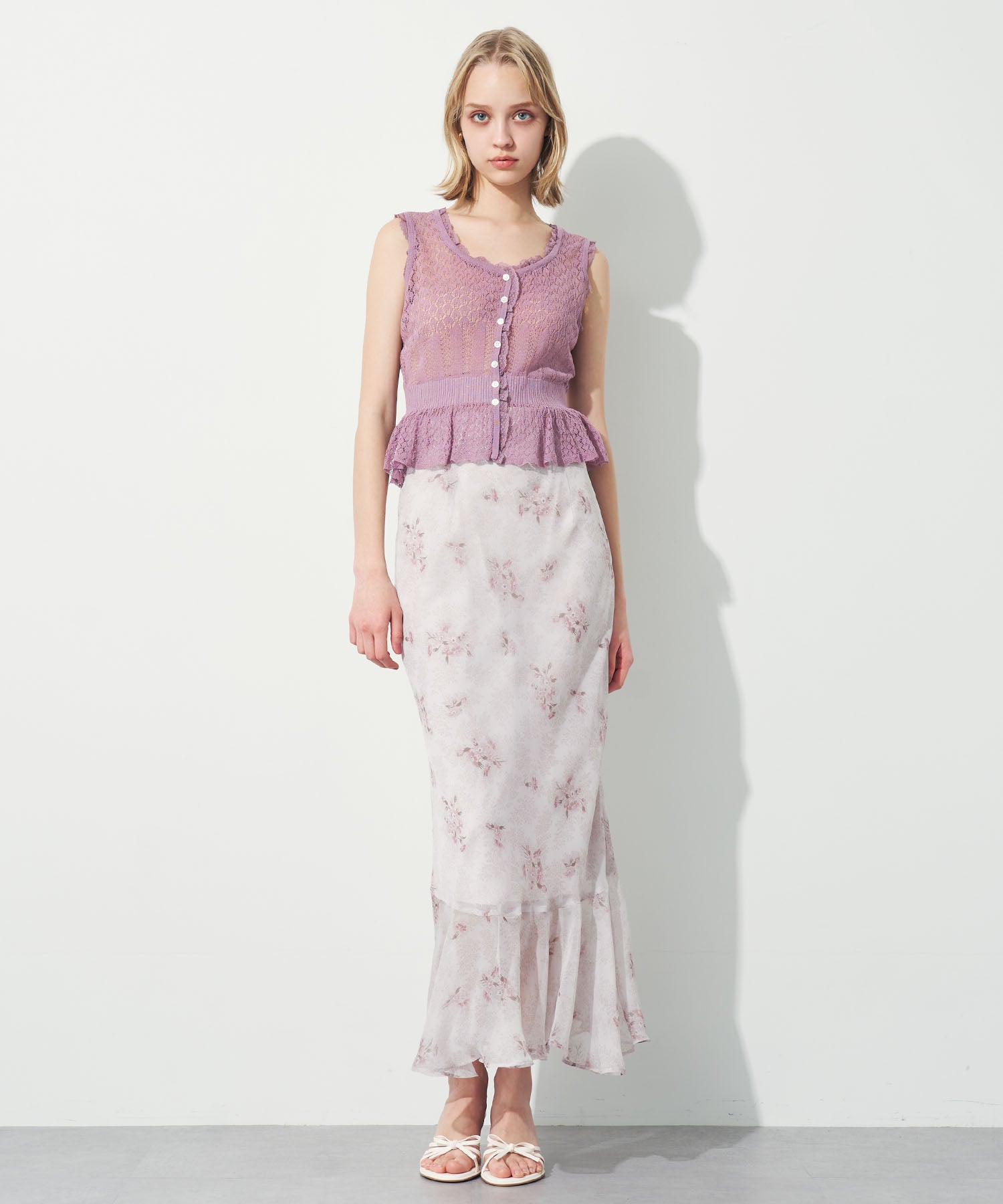 シアーアイレットMIXニット