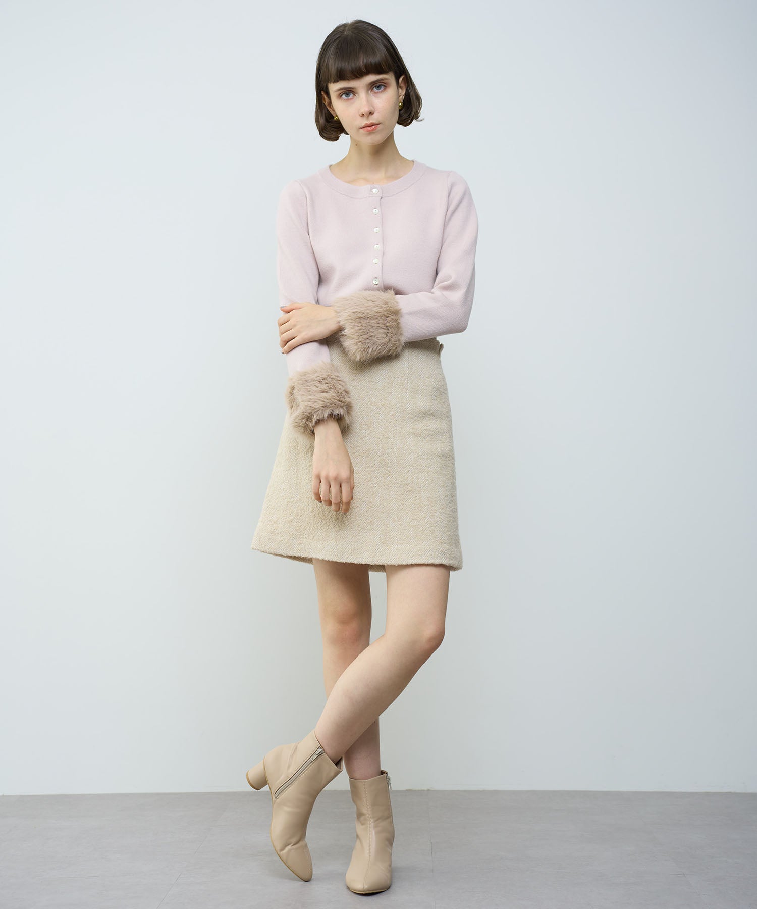 人字紋迷你半身裙