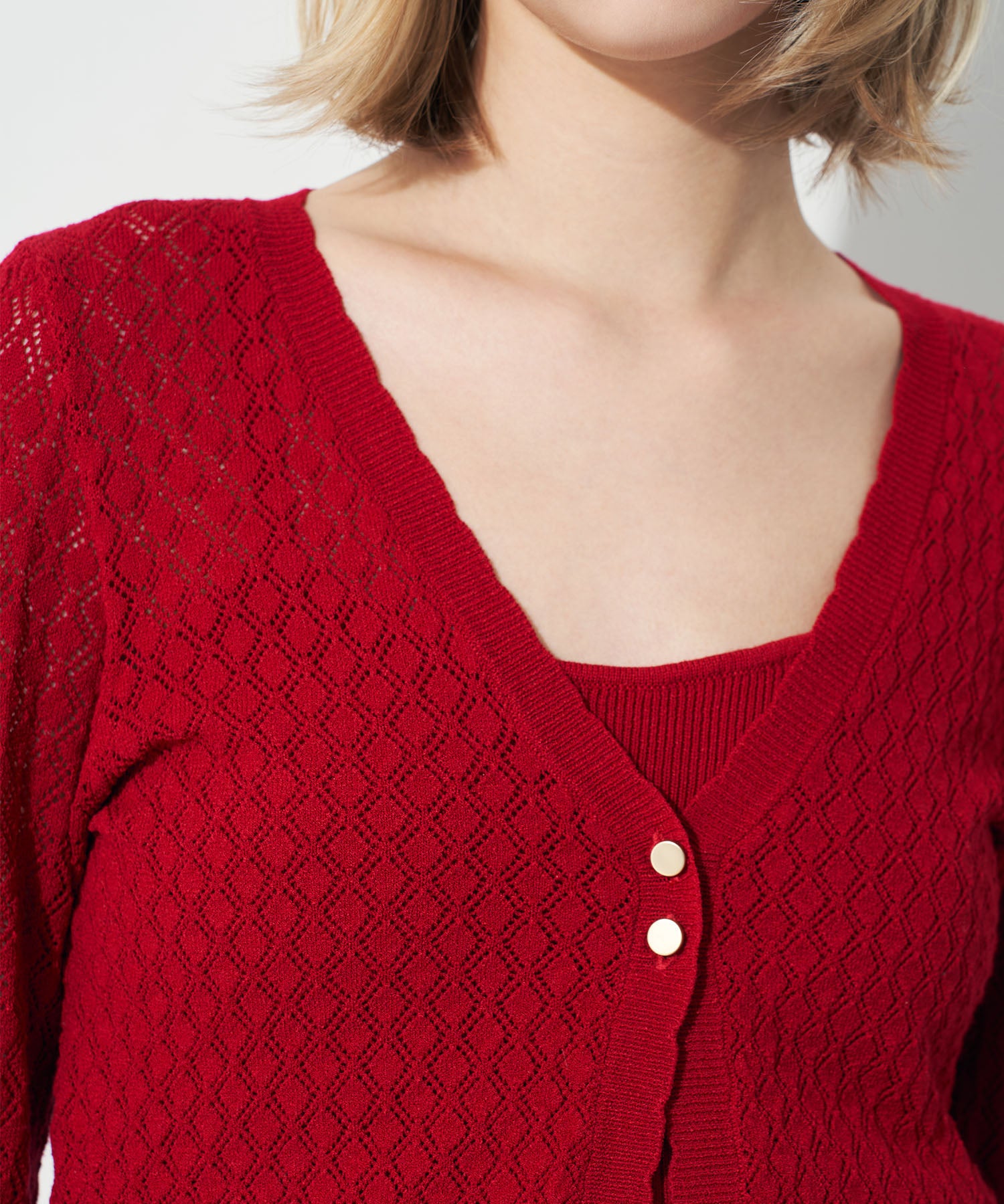 キャミセットアイレットカーディガン