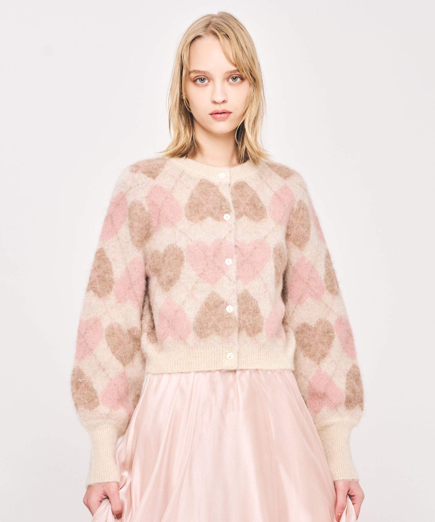 ハートアーガイルカーディガン