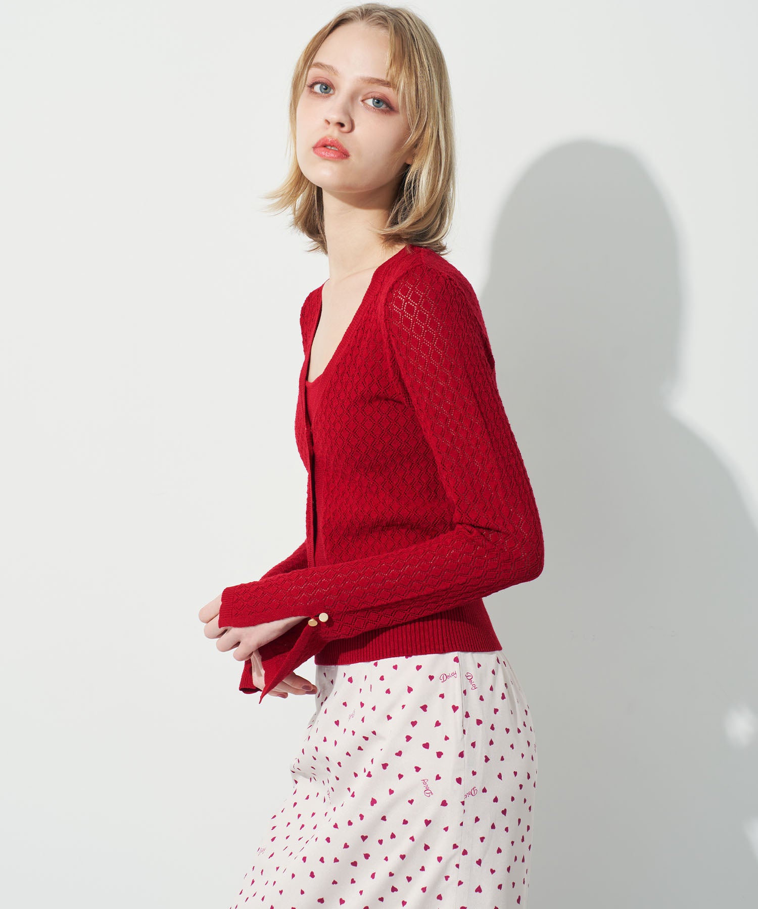 キャミセットアイレットカーディガン