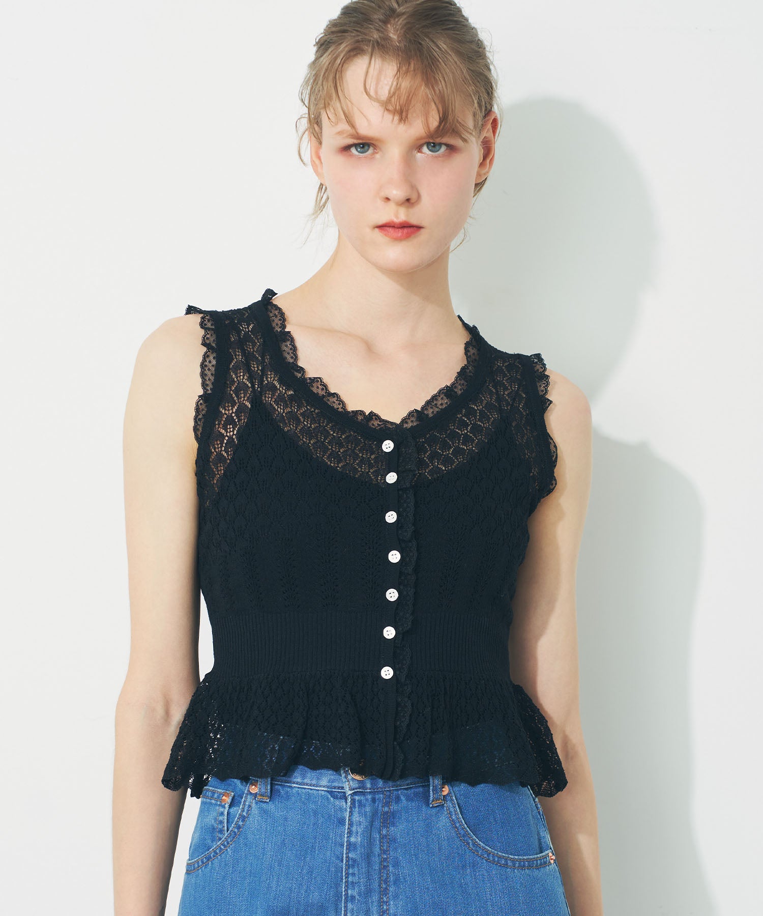 シアーアイレットMIXニット