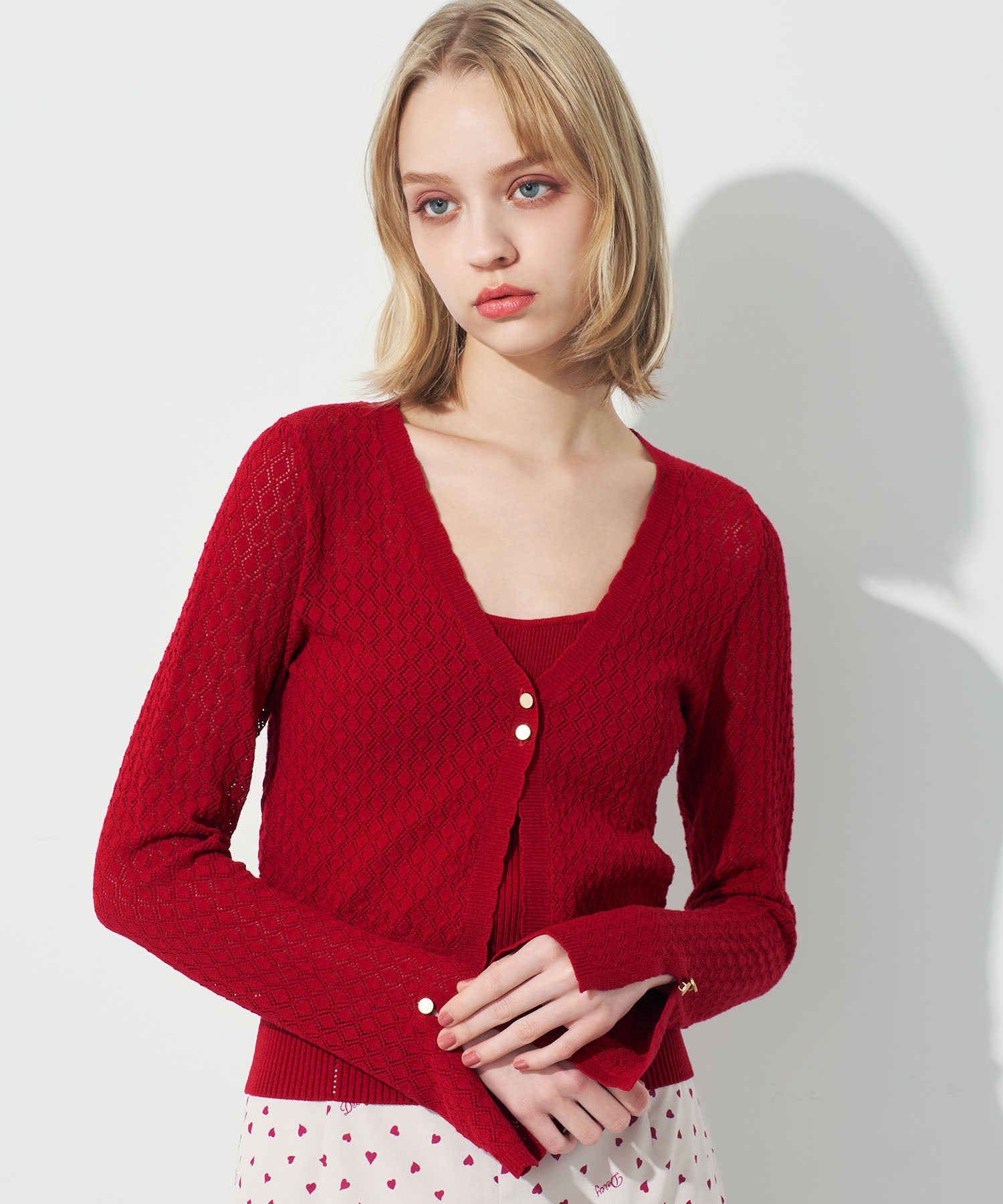 キャミセットアイレットカーディガン