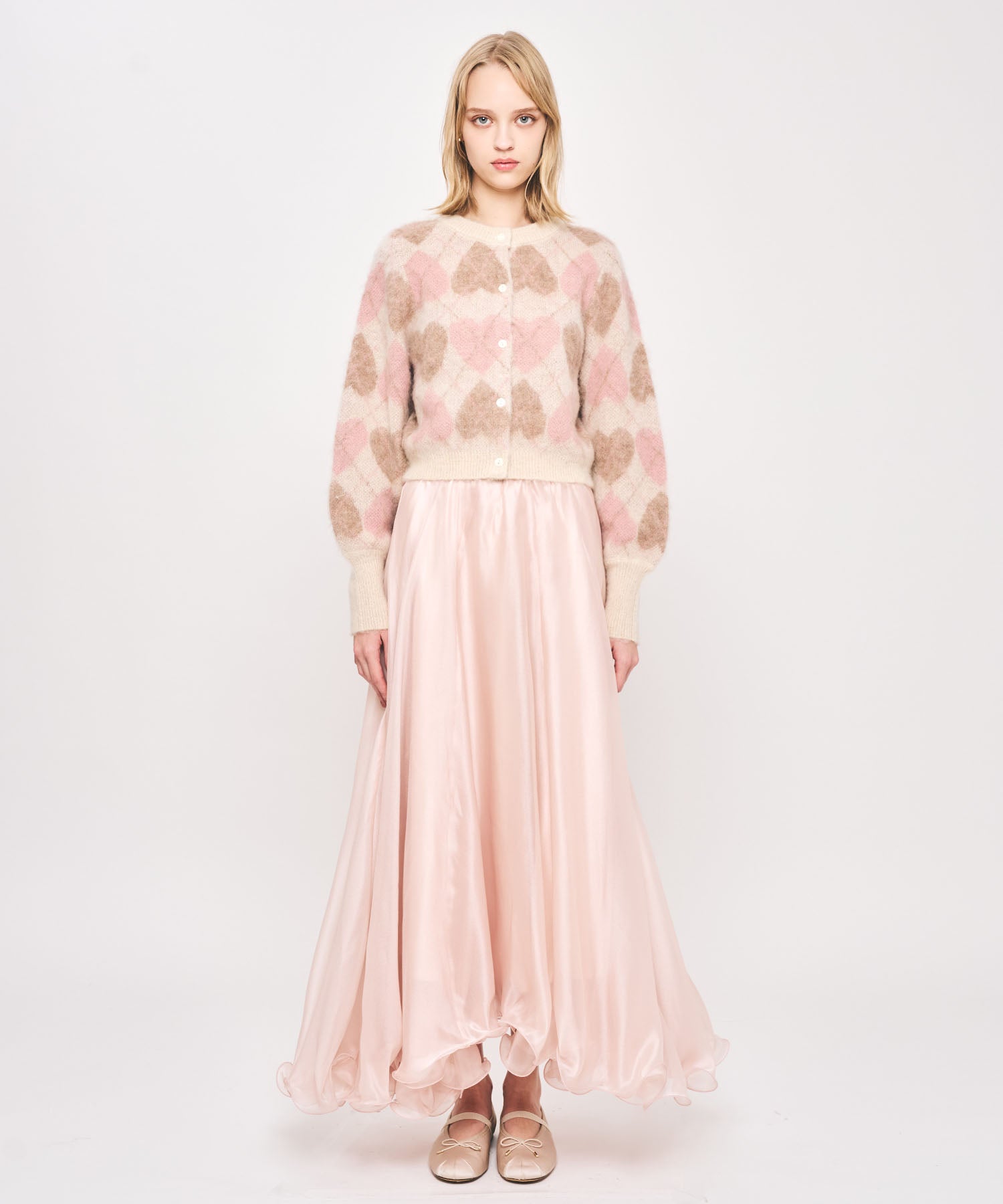 ハートアーガイルカーディガン