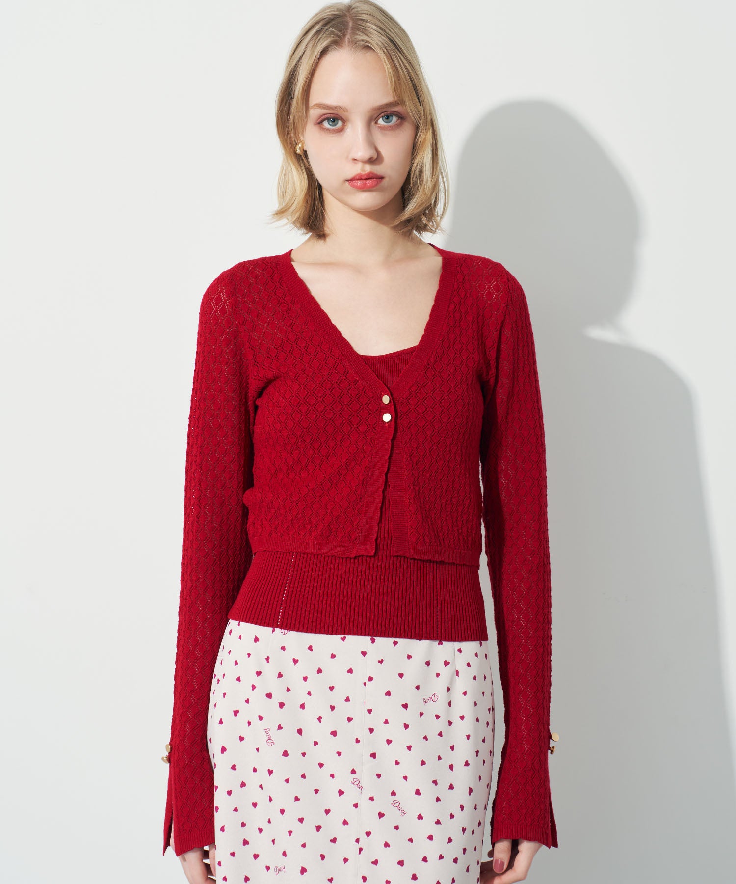 キャミセットアイレットカーディガン