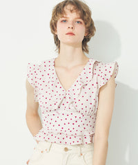 ランダムハートフリルブラウス