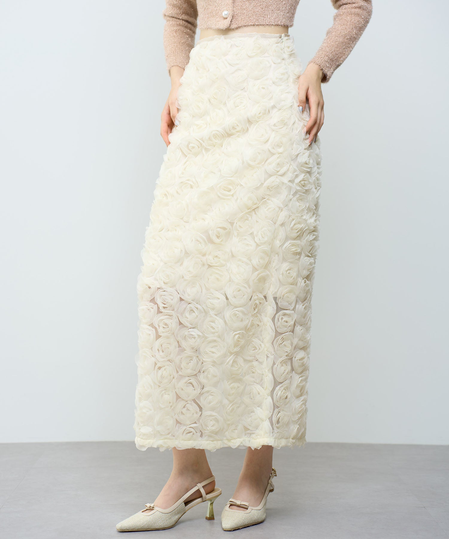 刺繡蕾絲半身裙