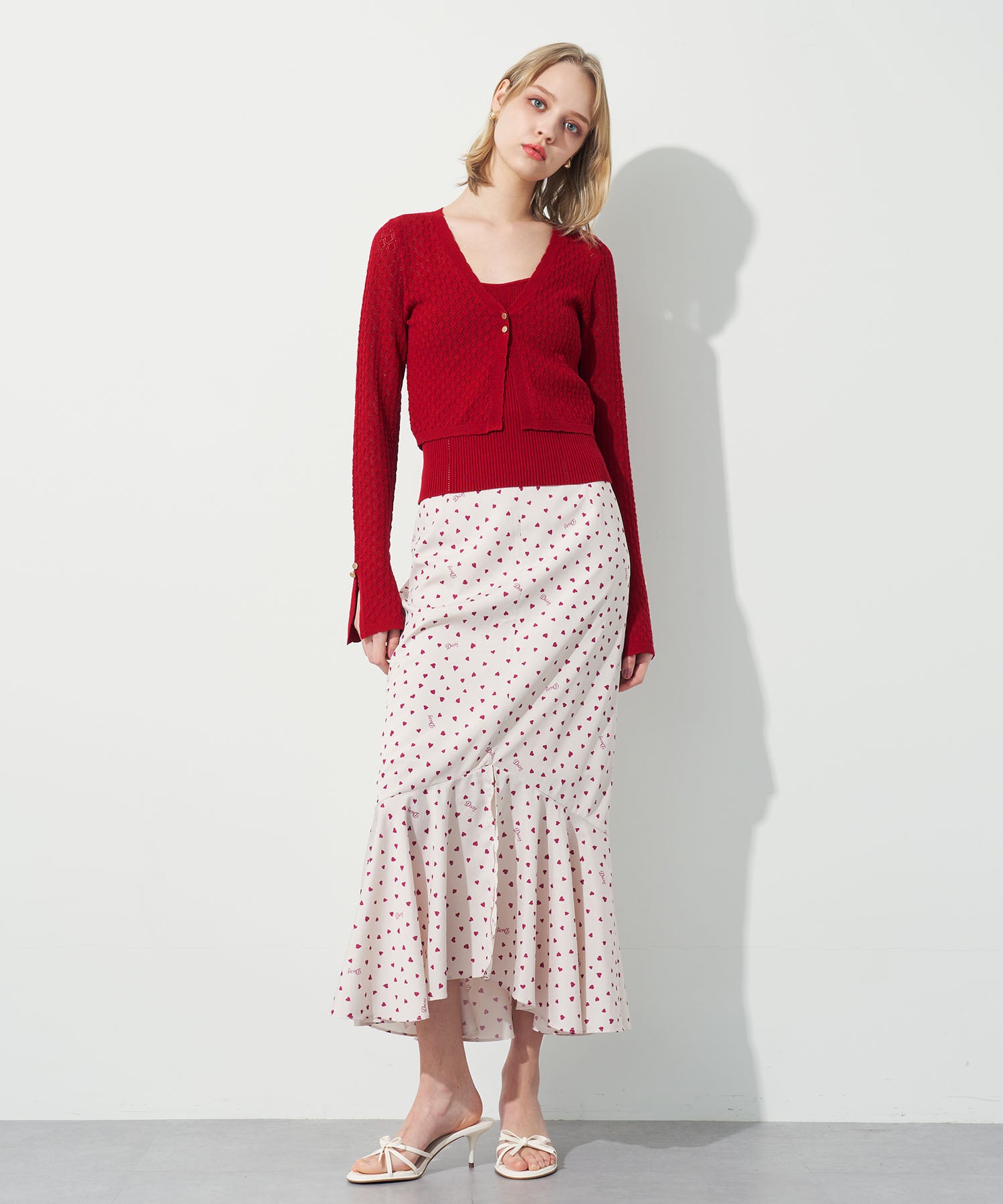 キャミセットアイレットカーディガン