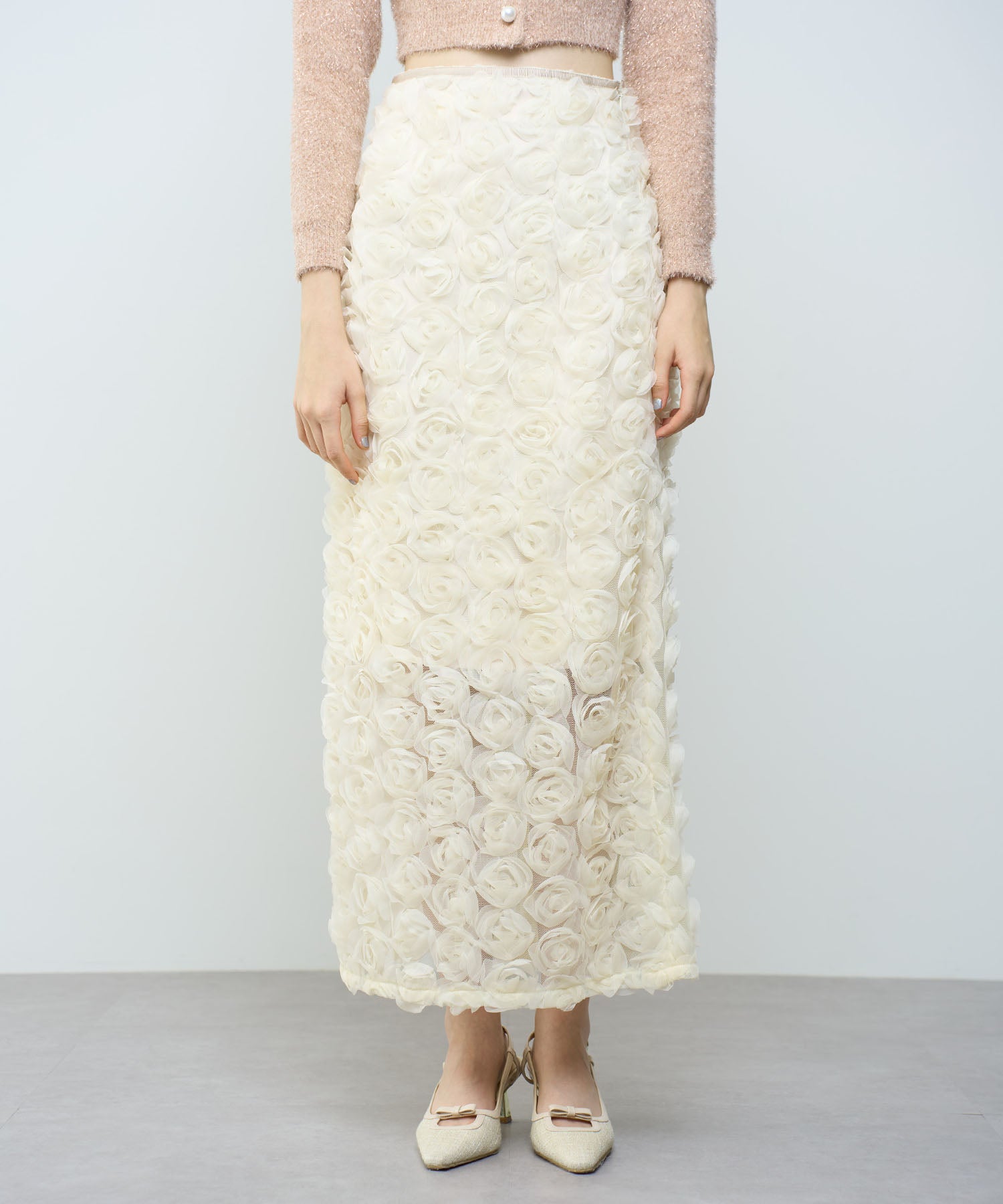 刺繡蕾絲半身裙