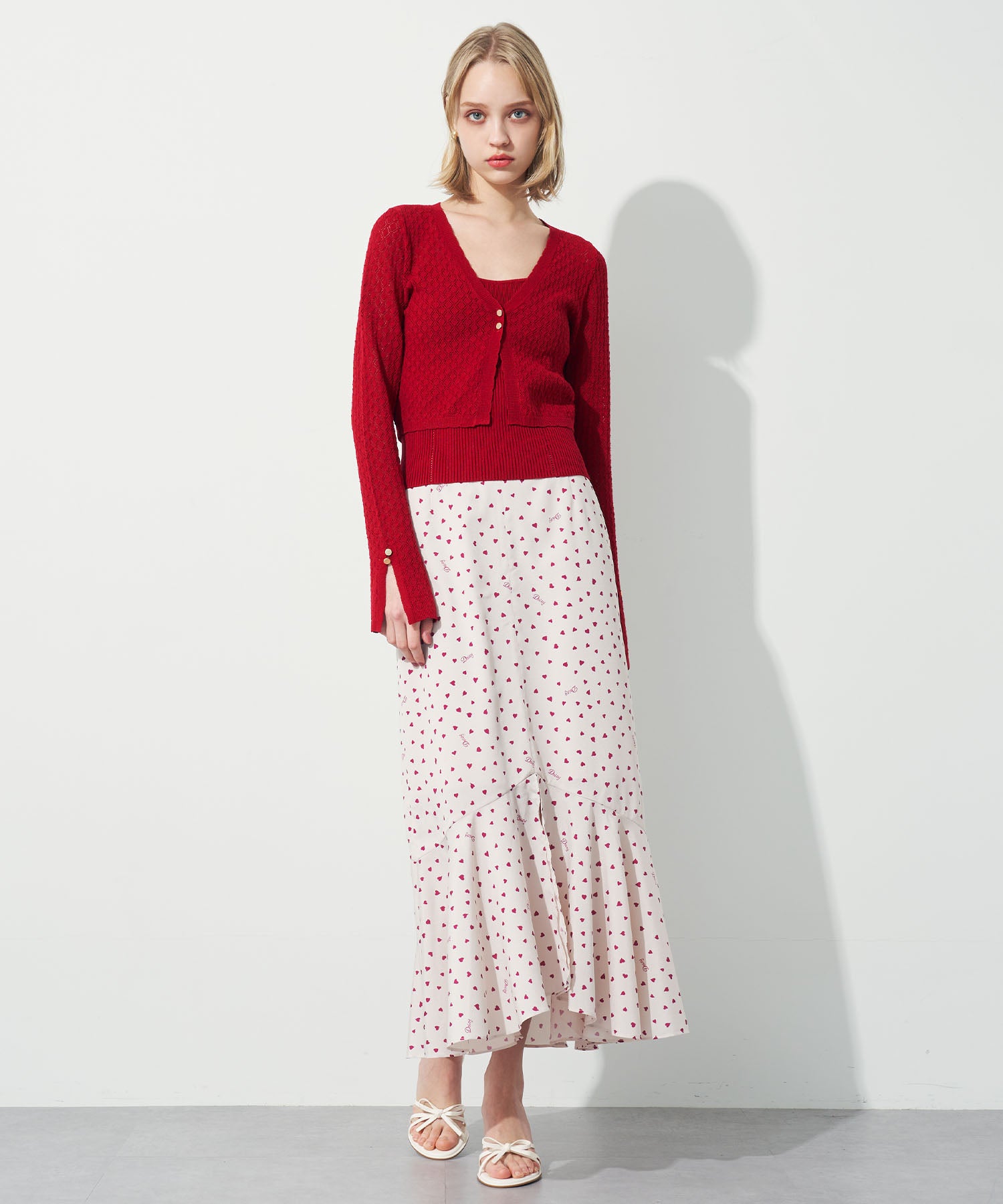 キャミセットアイレットカーディガン