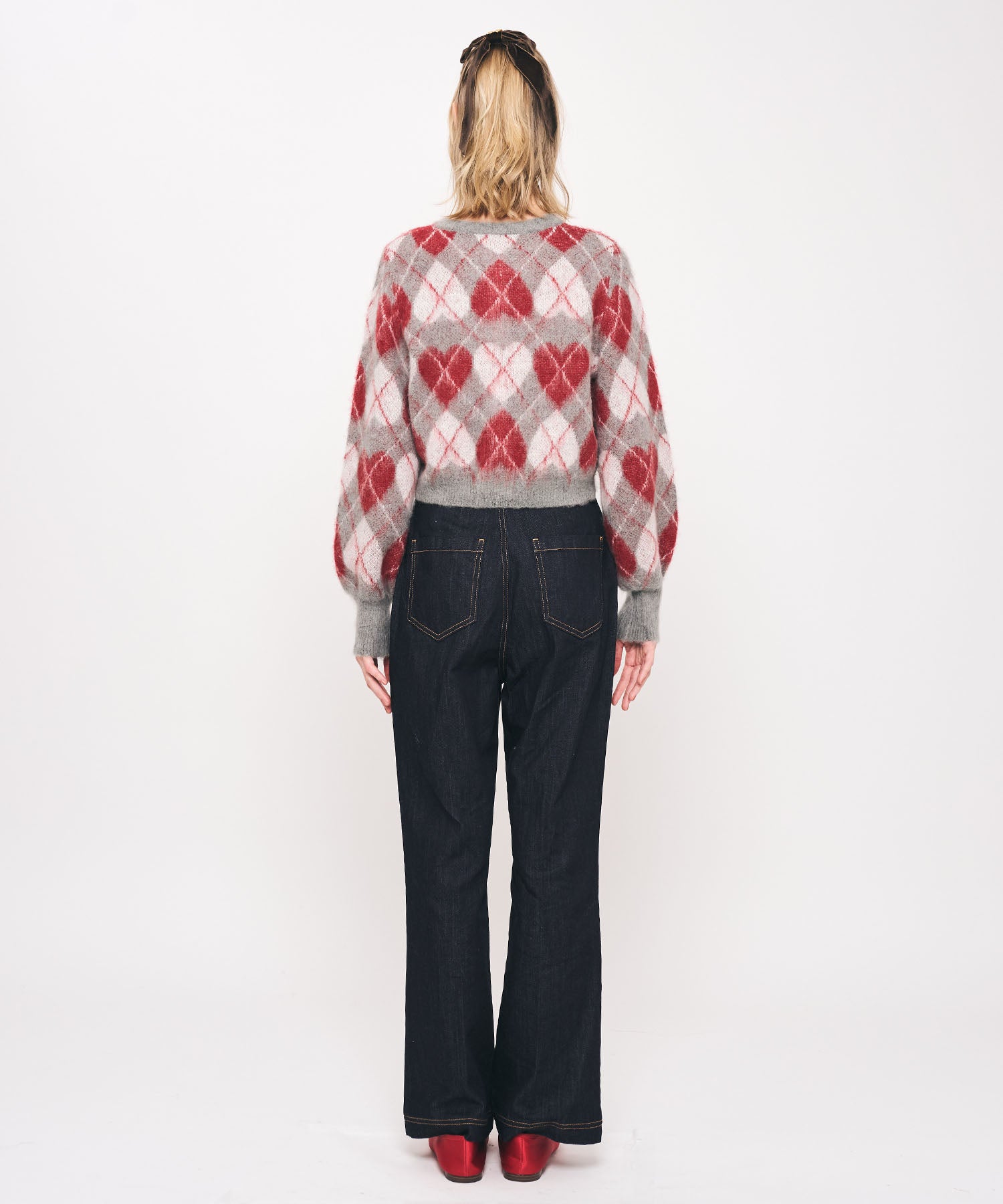 ハートアーガイルカーディガン