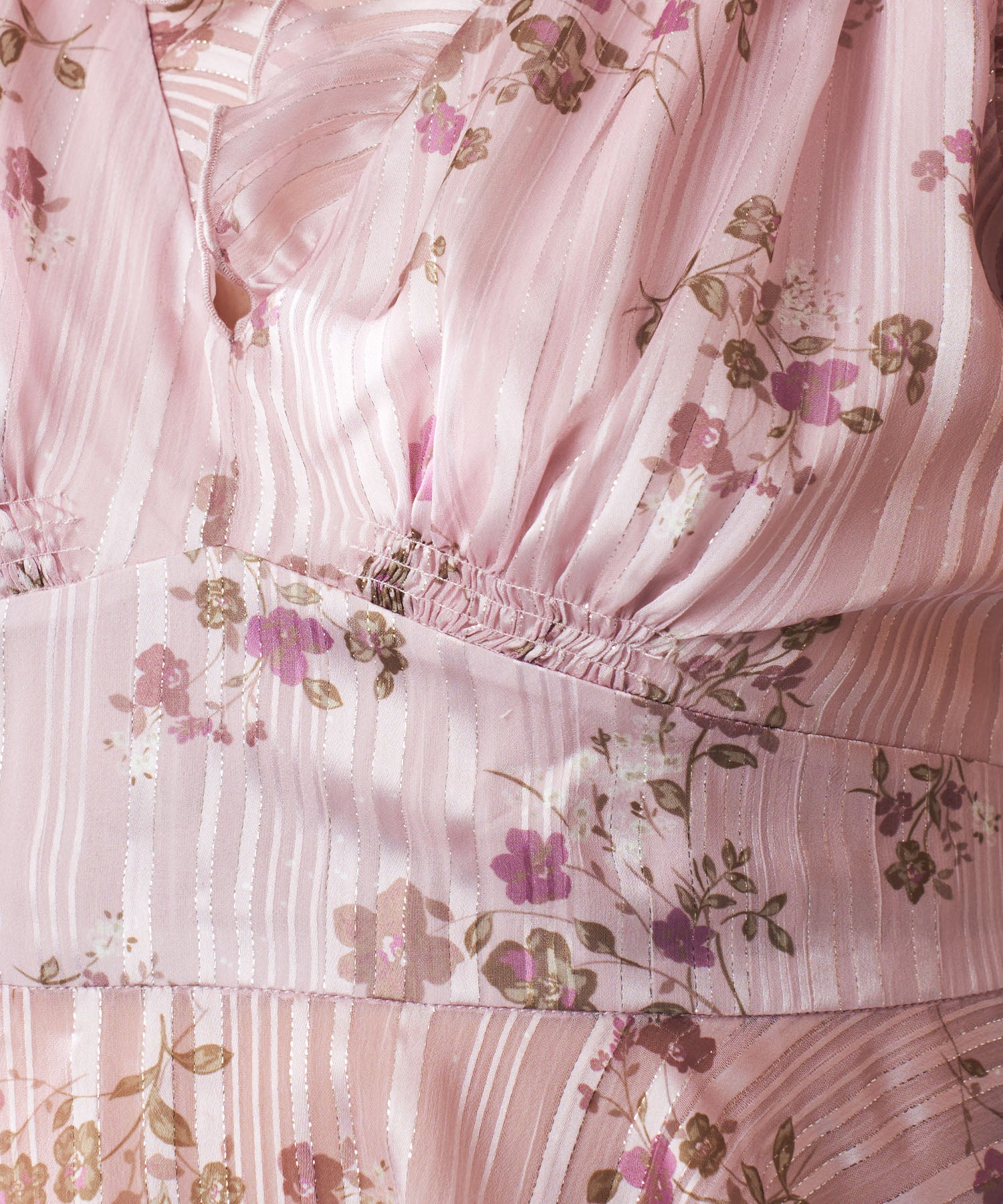 ラメストライプブーケブラウス