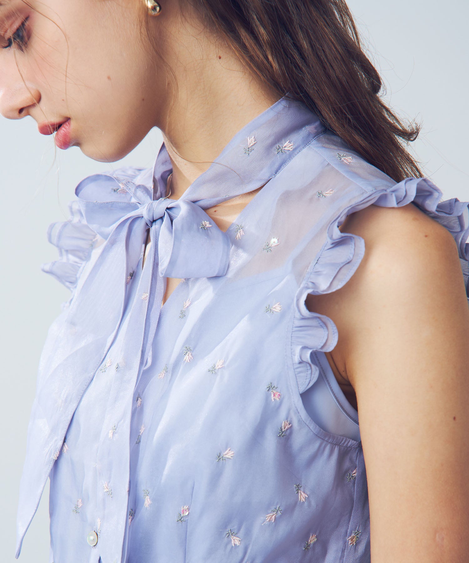 【預訂】迷你亮片花朵襯衫