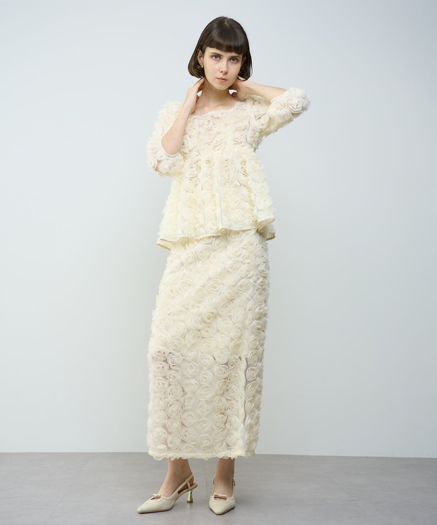 刺繡蕾絲半身裙