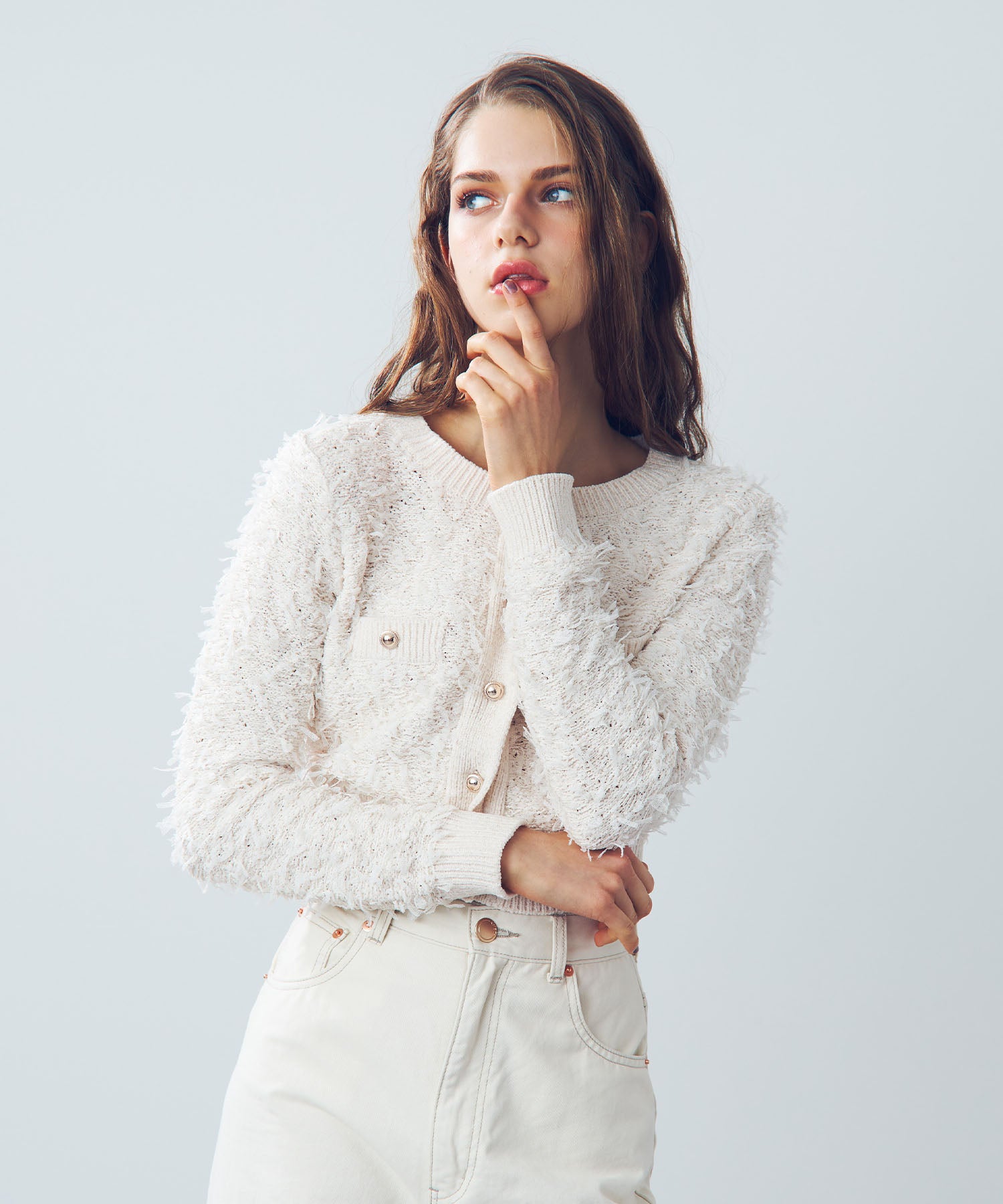 リボンフリンジカーディガン