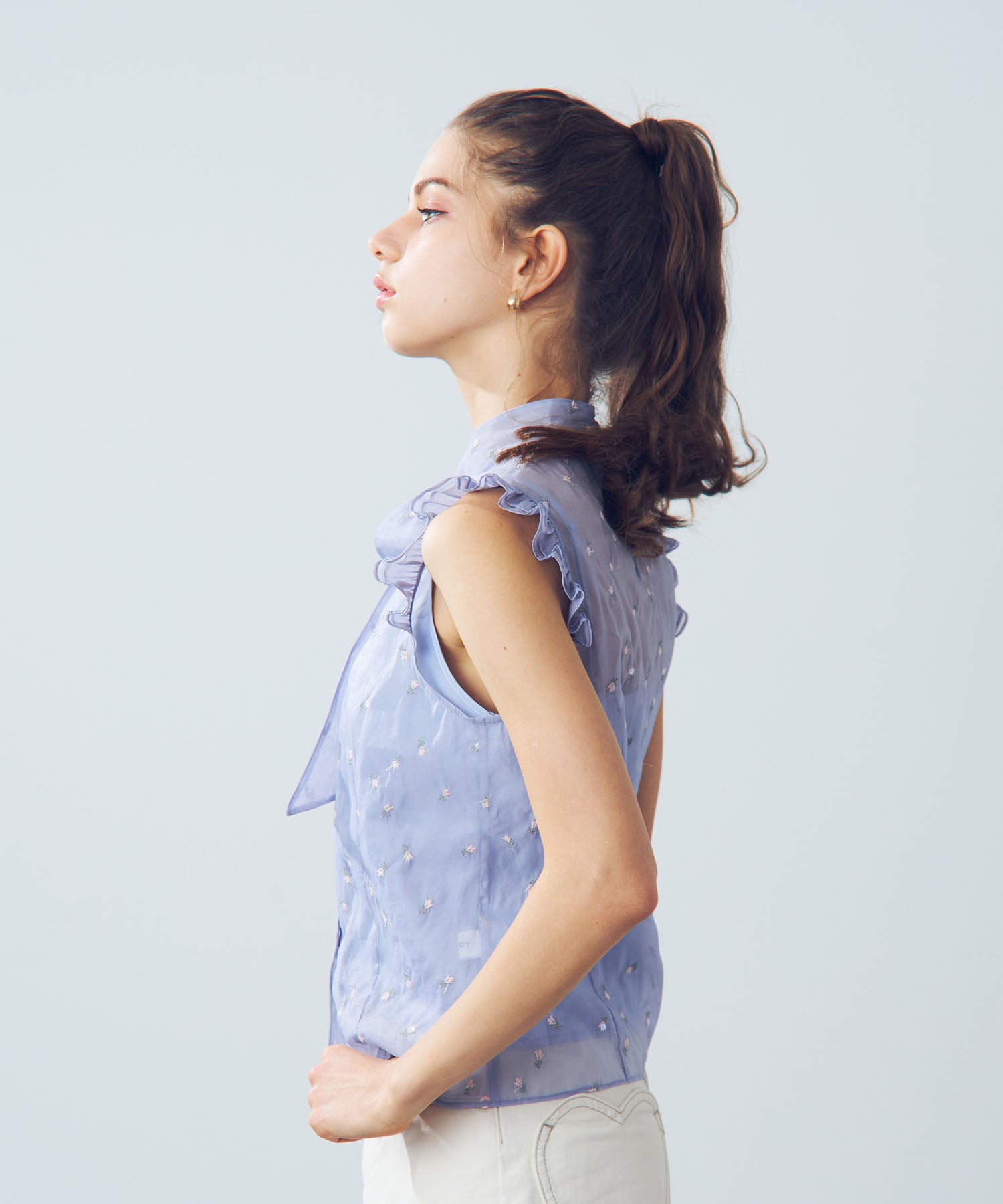 【預訂】迷你亮片花朵襯衫