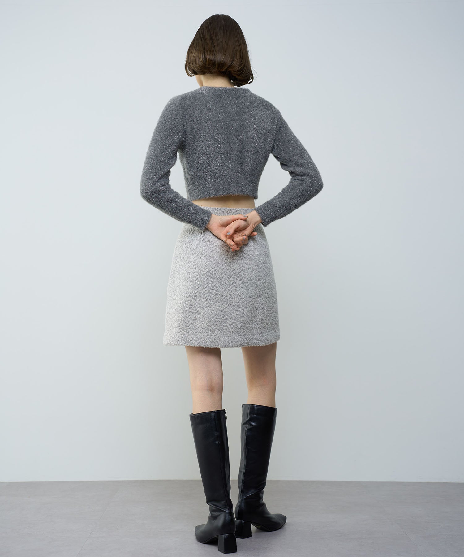 人字紋迷你半身裙