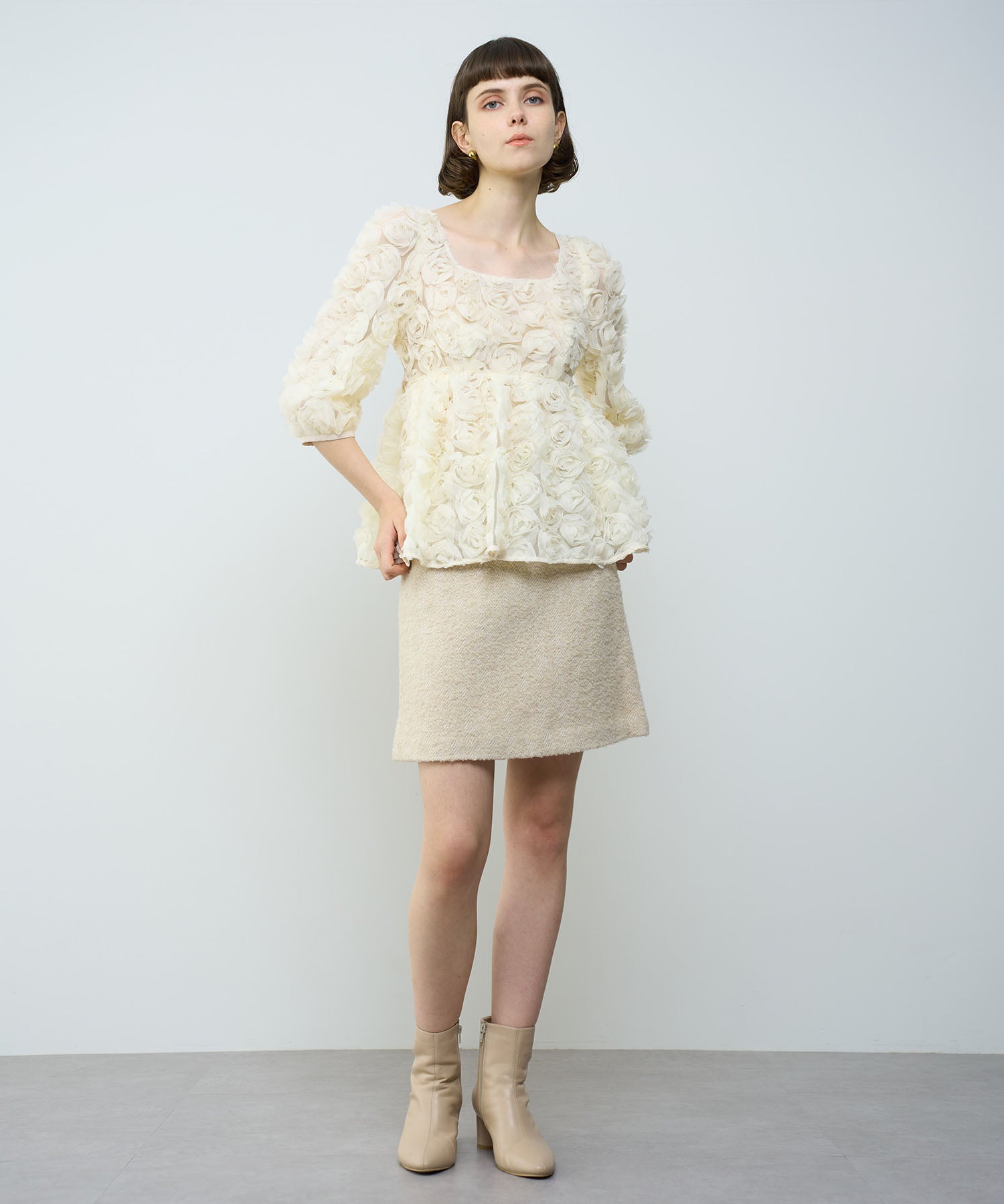 人字紋迷你半身裙