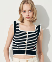 スクエアネックリブニット