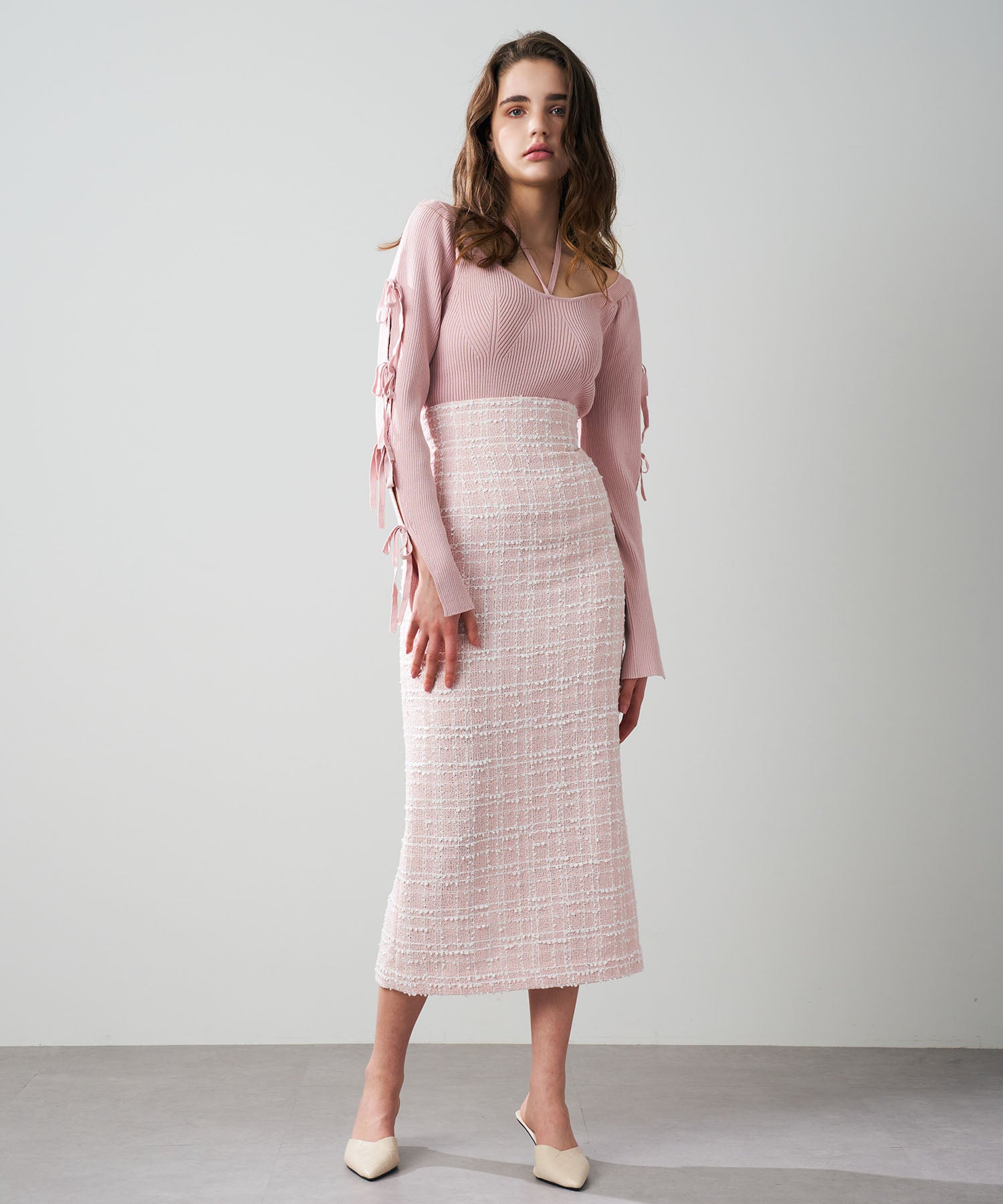 【預訂】心領絲帶針織