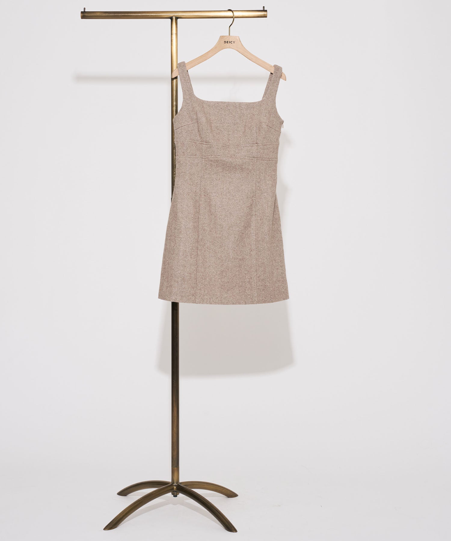 【予約】ウールヘリンボーンミニワンピース